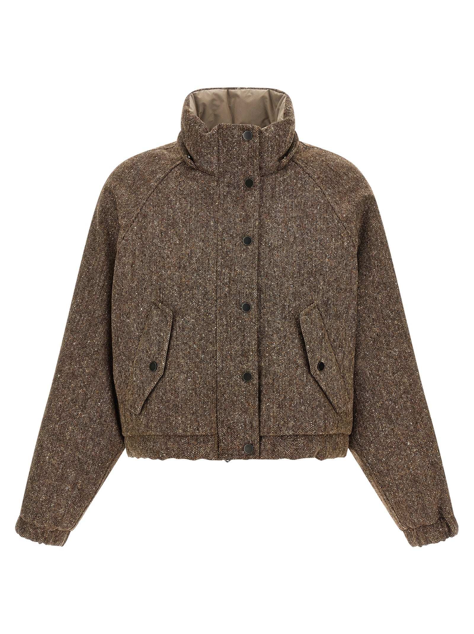 Brunello Cucinelli Women Donegal Tweed Down Jacket BRUNELLO CUCINELLI