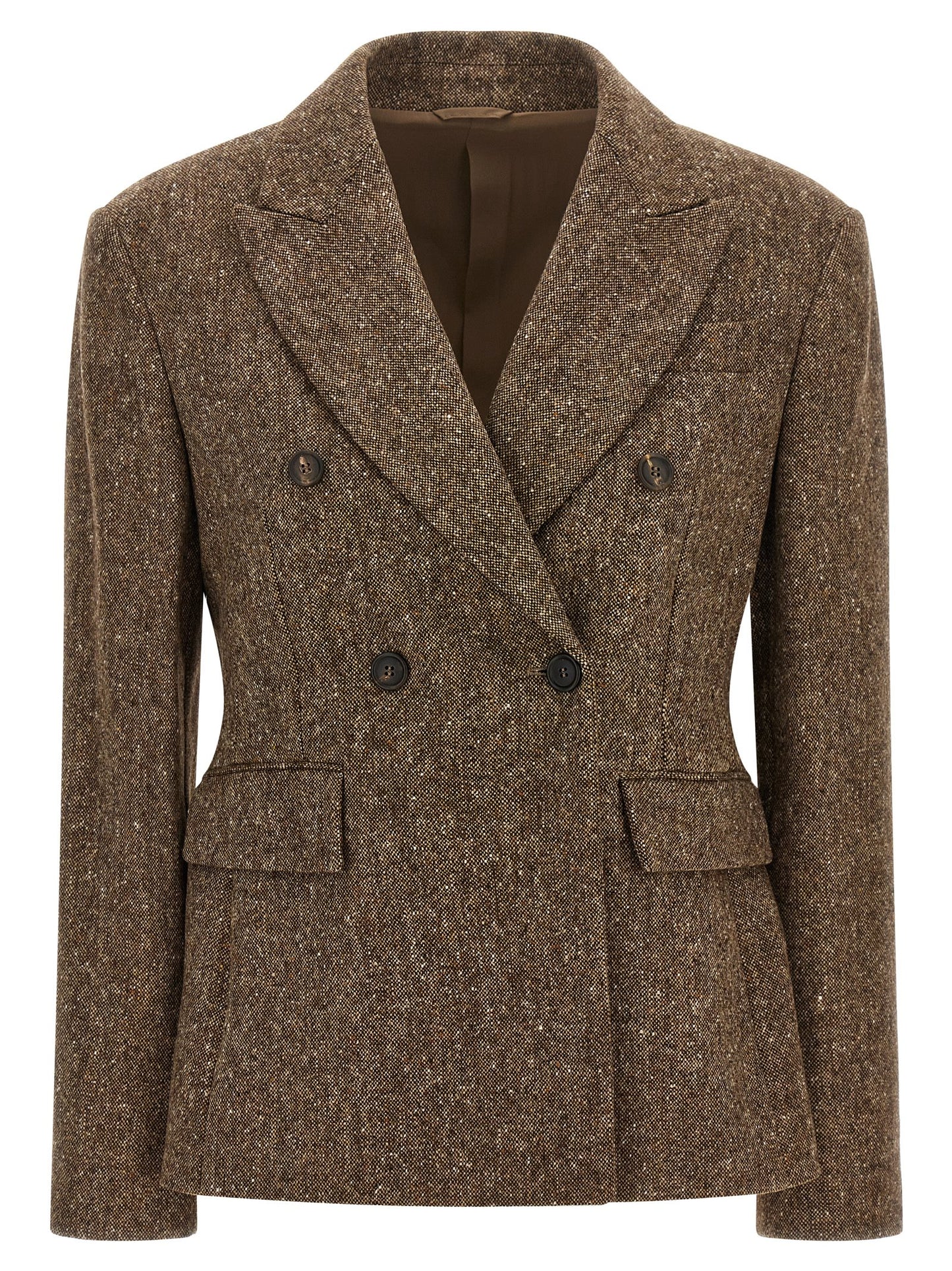 Brunello Cucinelli Women Donegal Wool Double-Breasted Blazer BRUNELLO CUCINELLI