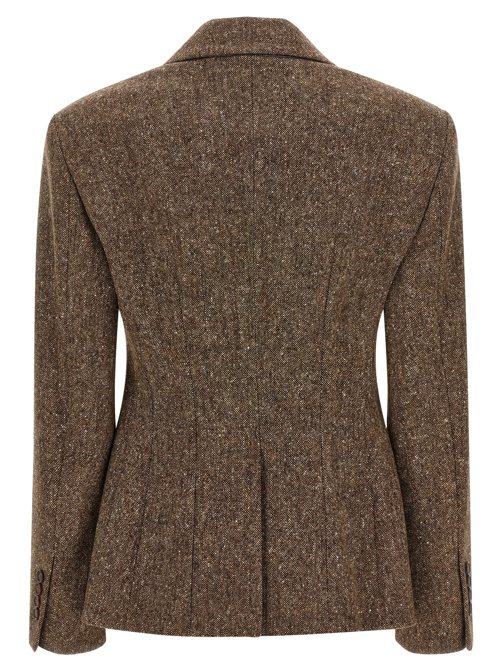 Brunello Cucinelli Women Donegal Wool Double-Breasted Blazer BRUNELLO CUCINELLI