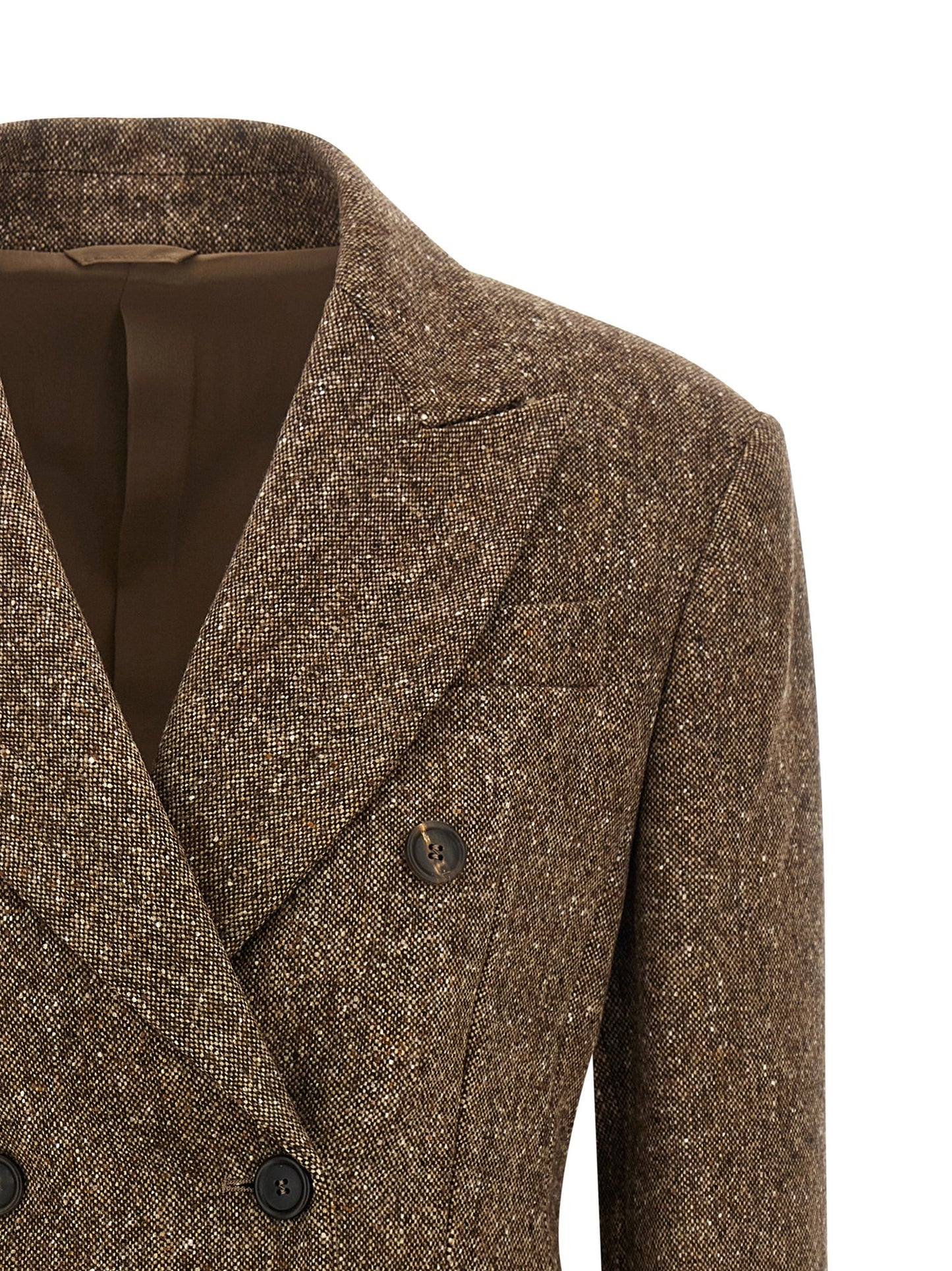 Brunello Cucinelli Women Donegal Wool Double-Breasted Blazer BRUNELLO CUCINELLI