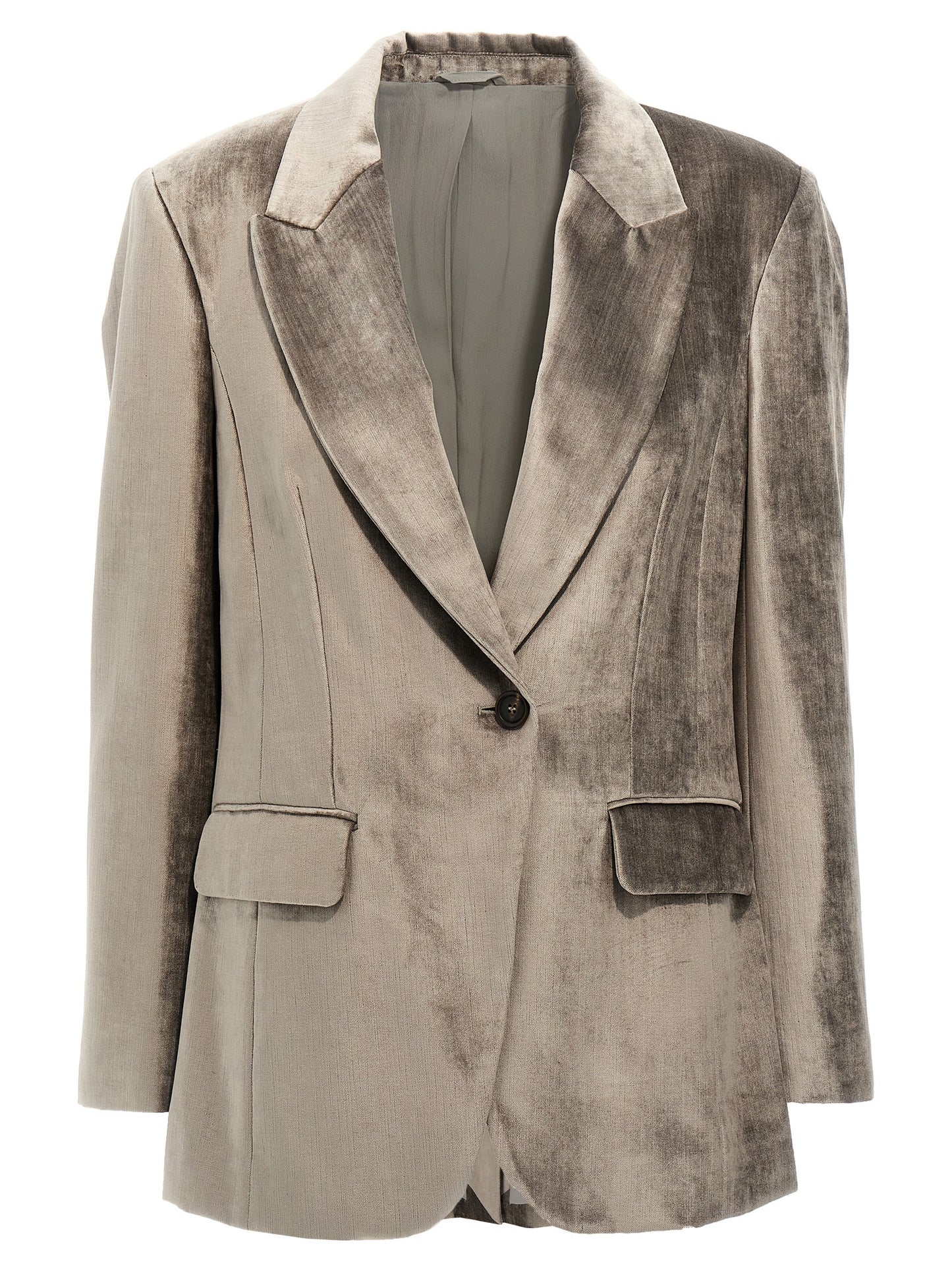 Brunello Cucinelli Women Single-Breasted Chenille Blazer BRUNELLO CUCINELLI