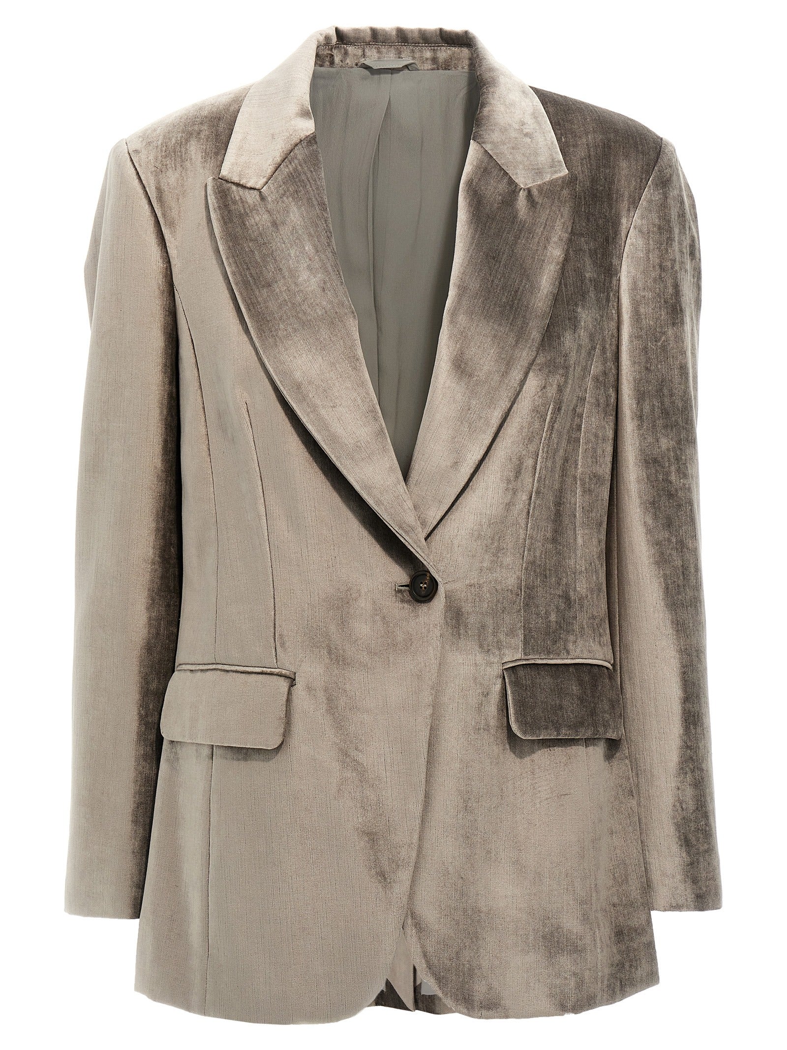 Brunello Cucinelli Women Single-Breasted Chenille Blazer BRUNELLO CUCINELLI