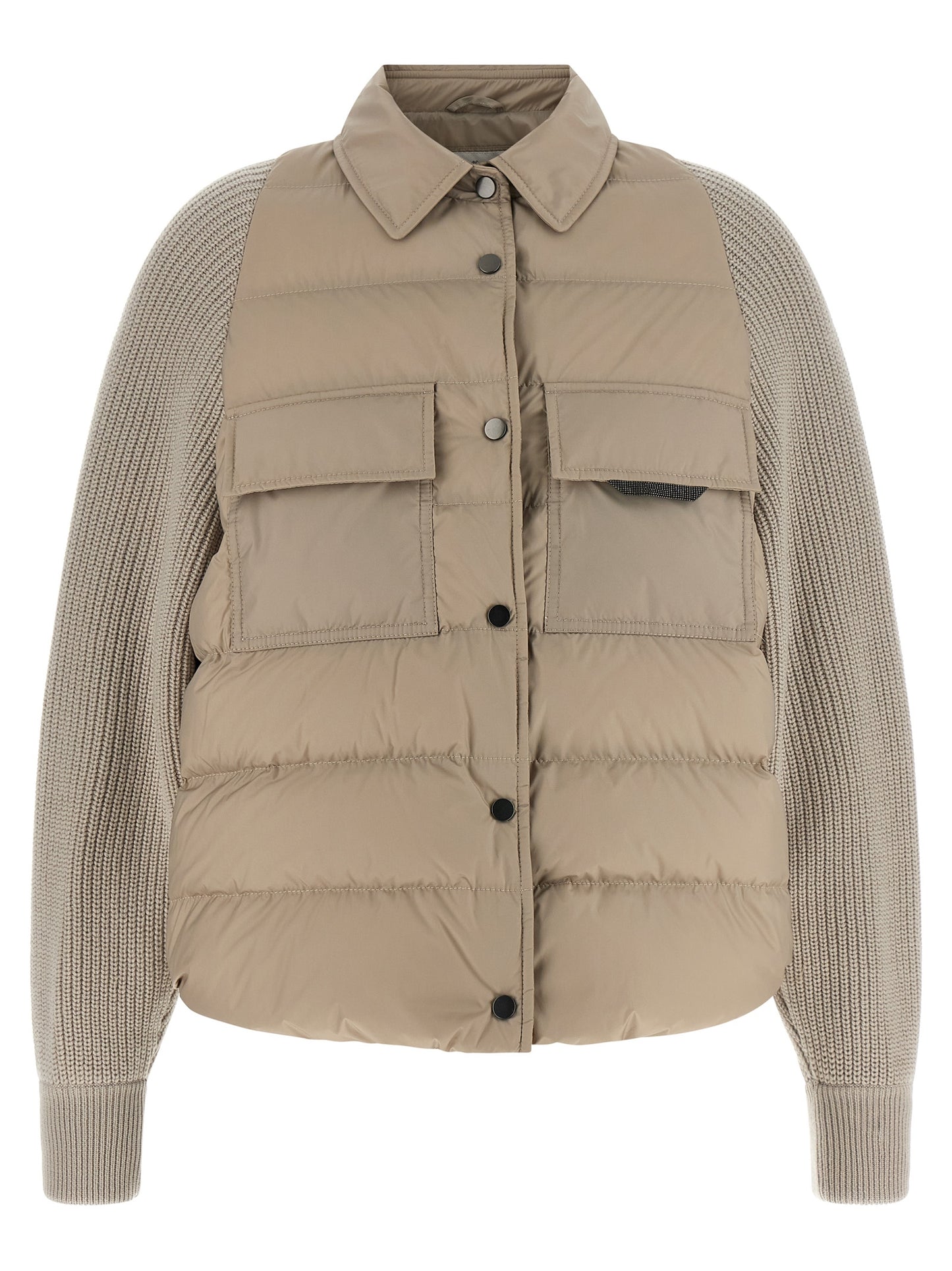 Brunello Cucinelli Women 'Shiny Flap Detail' Down Jacket BRUNELLO CUCINELLI