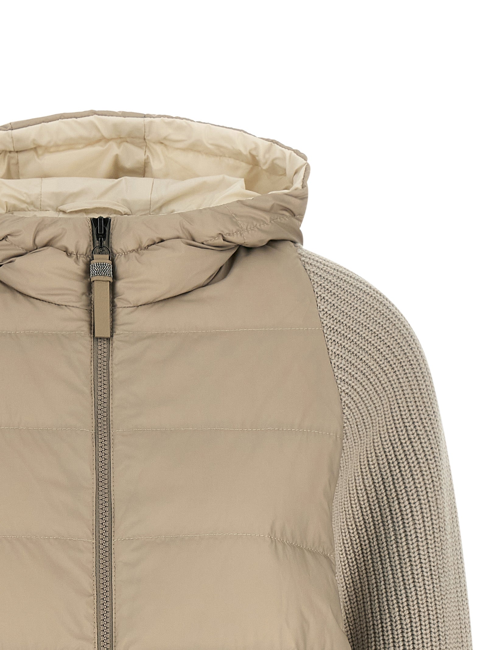 Brunello Cucinelli Women 'Shiny Zipper Pull' Down Jacket BRUNELLO CUCINELLI
