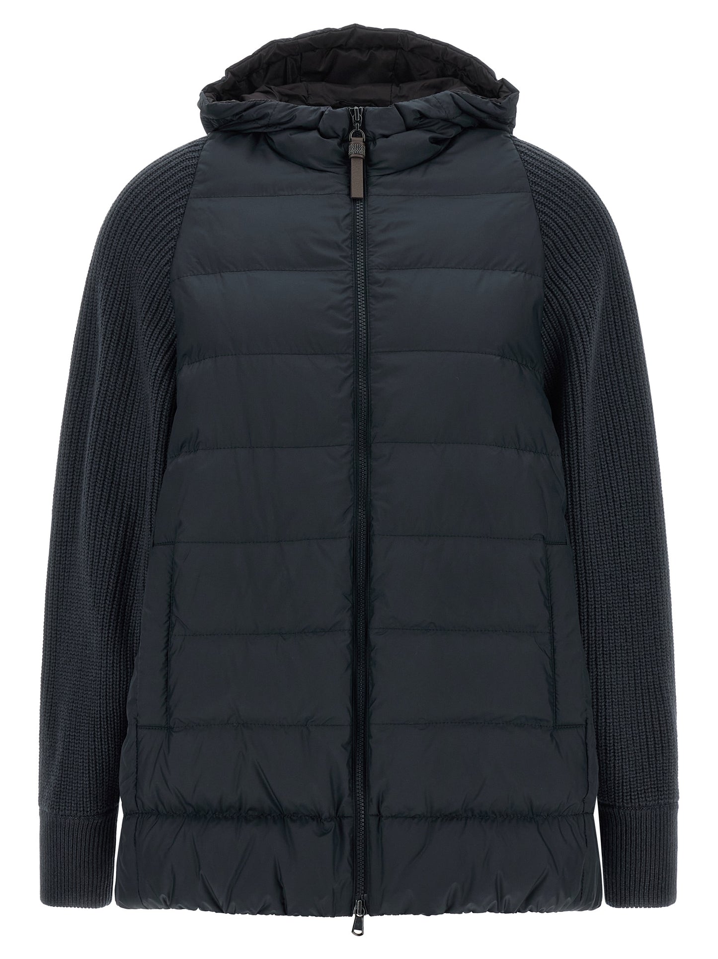 Brunello Cucinelli Women 'Shiny Zipper Pull' Down Jacket BRUNELLO CUCINELLI
