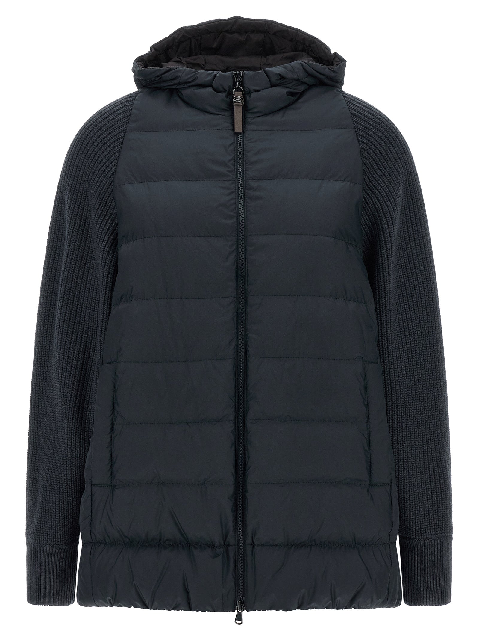 Brunello Cucinelli Women 'Shiny Zipper Pull' Down Jacket BRUNELLO CUCINELLI