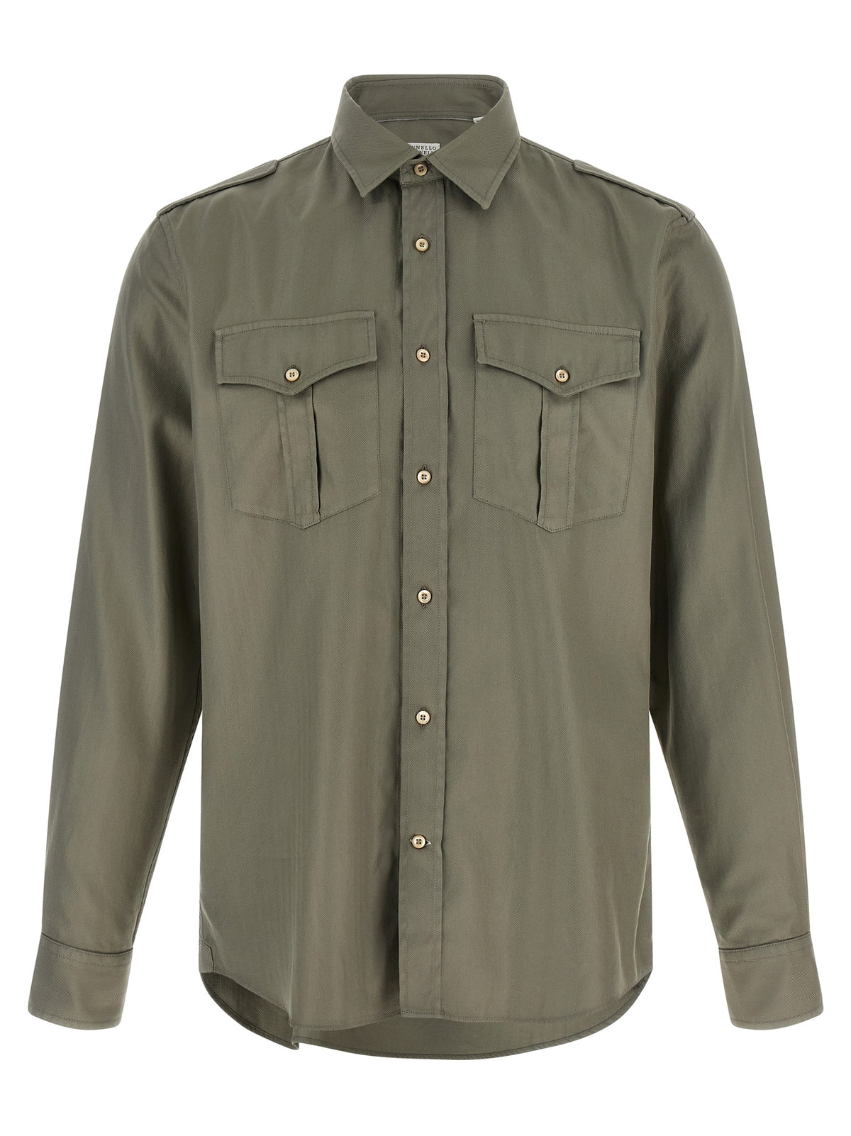 Brunello Cucinelli Men Cotton Chevron Shirt BRUNELLO CUCINELLI