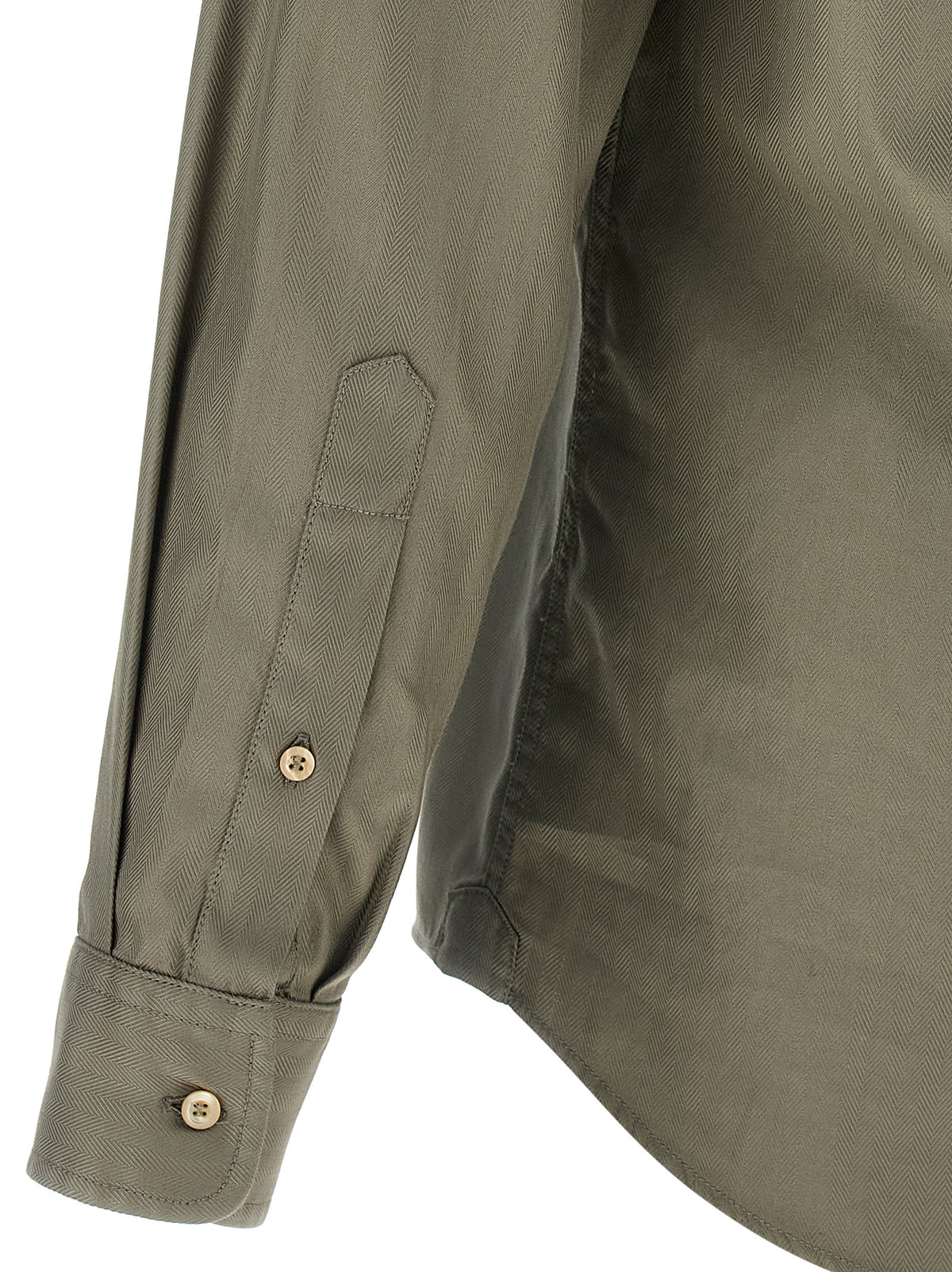 Brunello Cucinelli Men Cotton Chevron Shirt BRUNELLO CUCINELLI