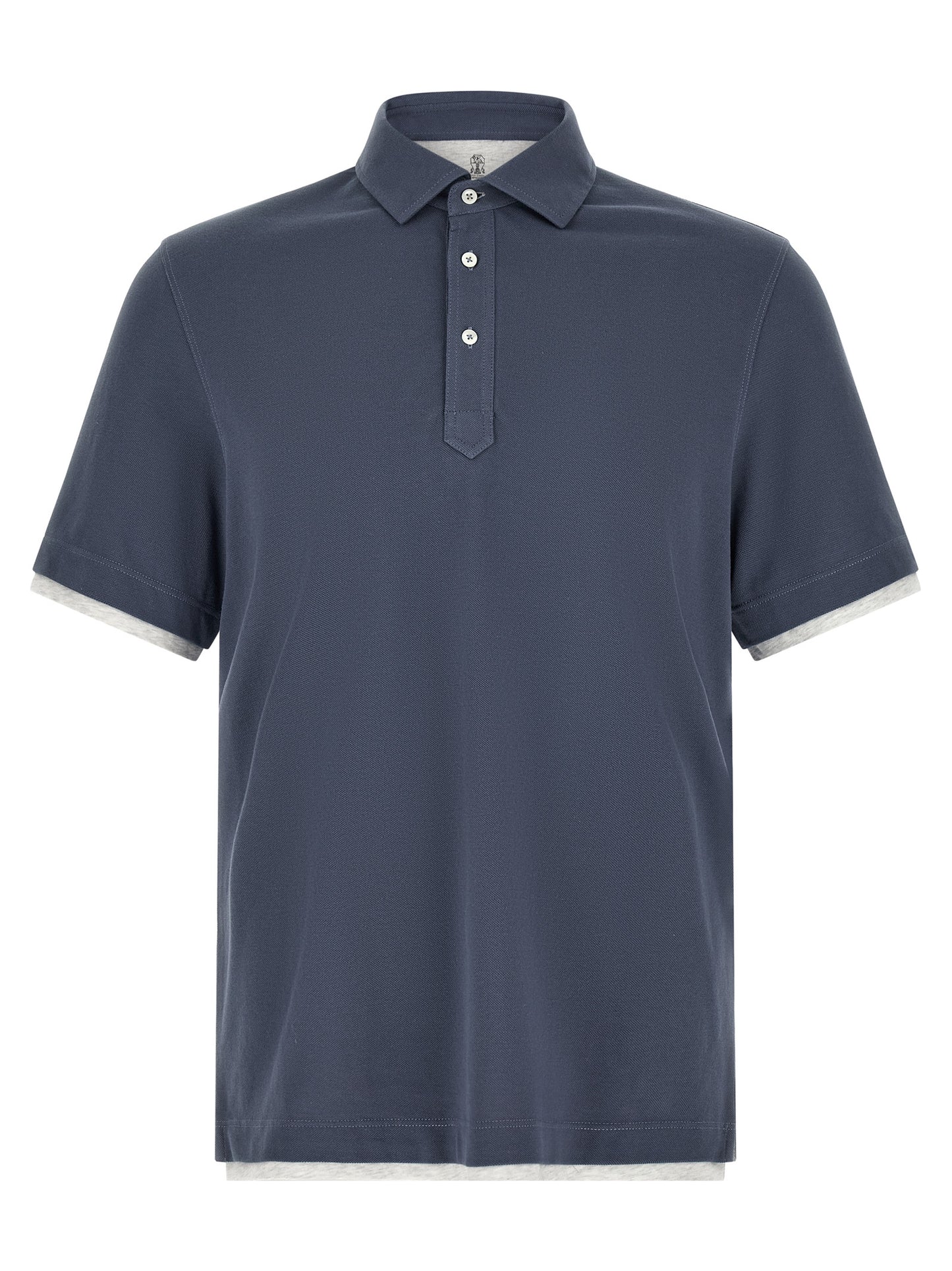 Brunello Cucinelli Men Double Layer Polo Shirt BRUNELLO CUCINELLI