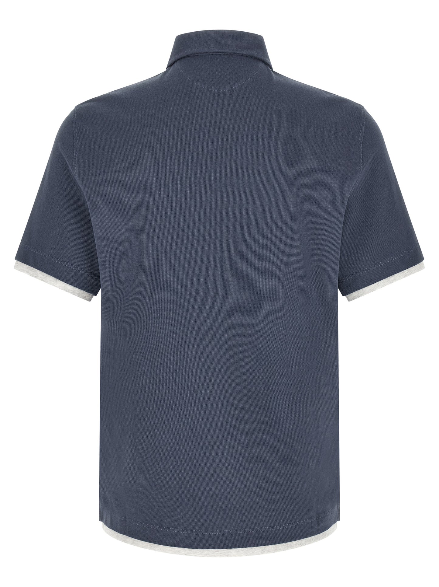 Brunello Cucinelli Men Double Layer Polo Shirt BRUNELLO CUCINELLI