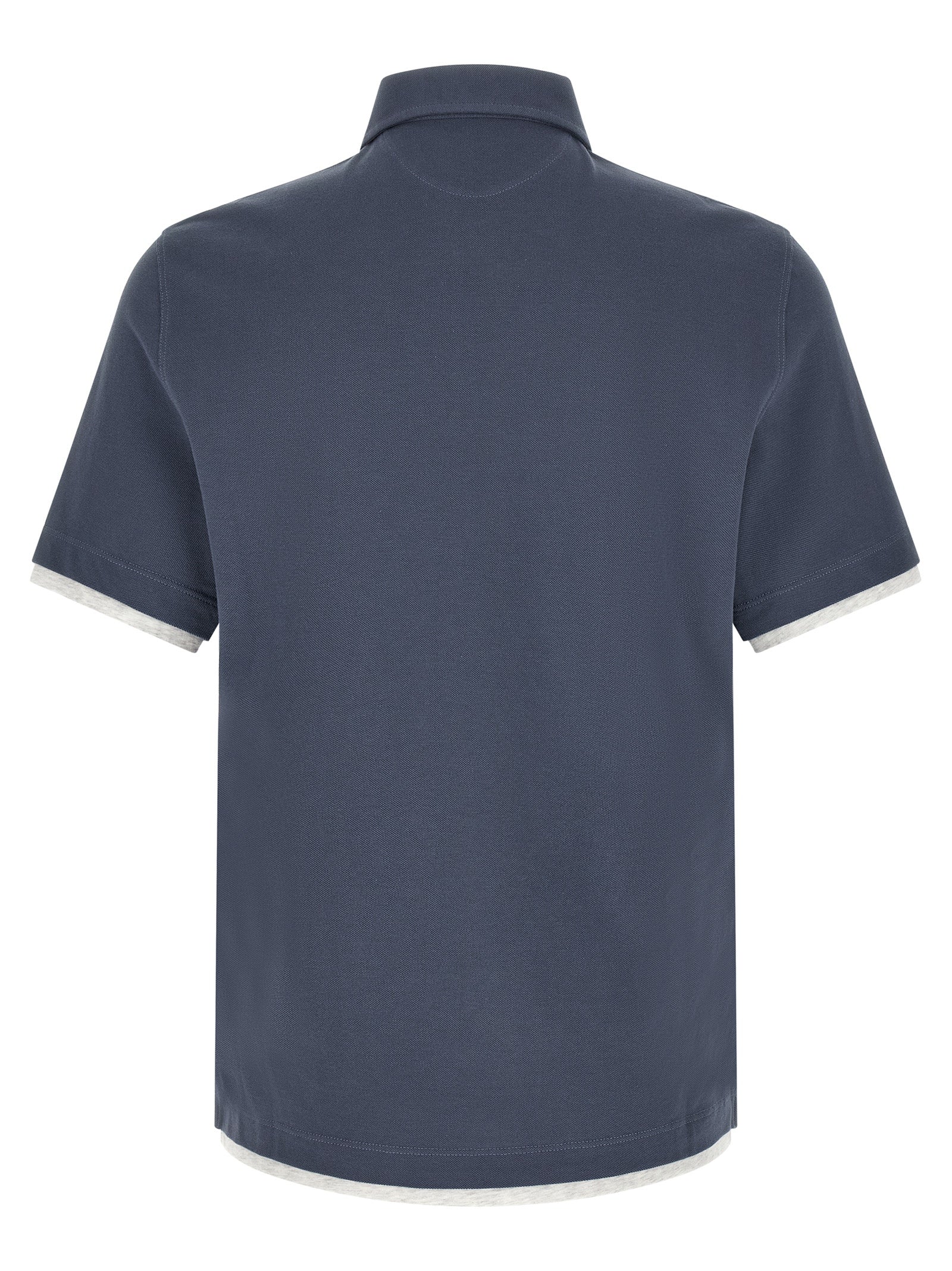 Brunello Cucinelli Men Double Layer Polo Shirt BRUNELLO CUCINELLI