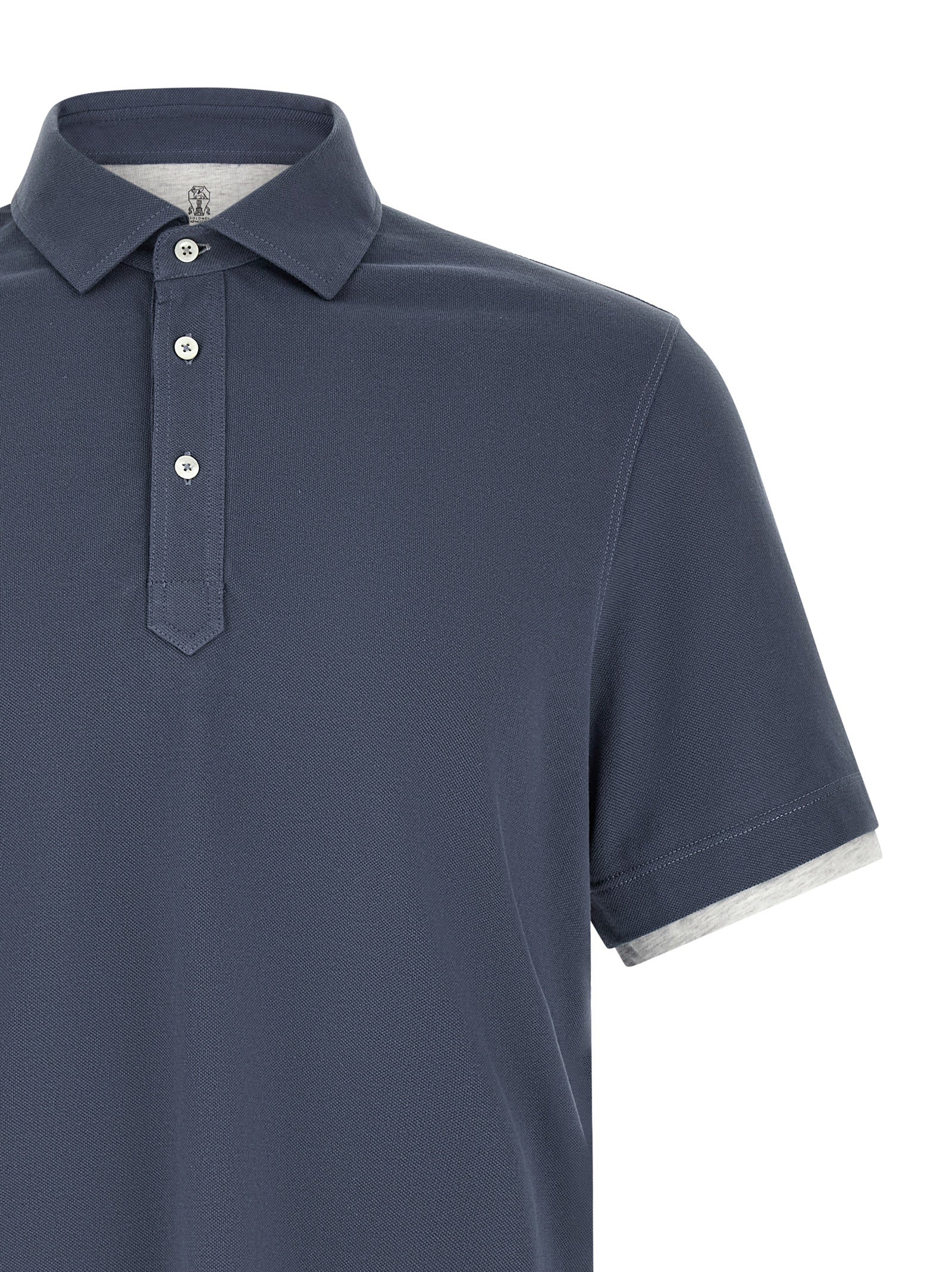 Brunello Cucinelli Men Double Layer Polo Shirt BRUNELLO CUCINELLI
