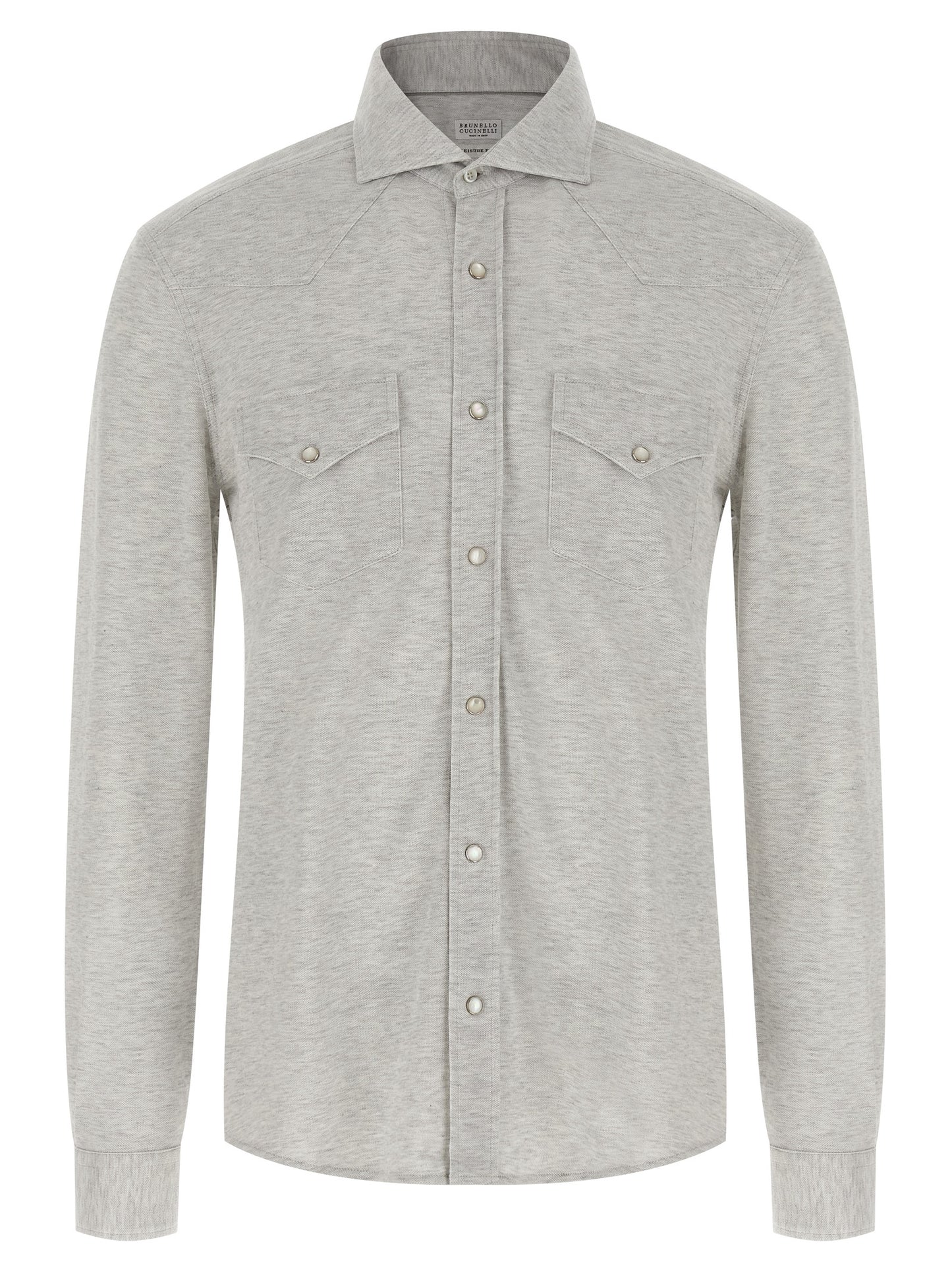 Brunello Cucinelli Men Piqué Cotton Shirt BRUNELLO CUCINELLI