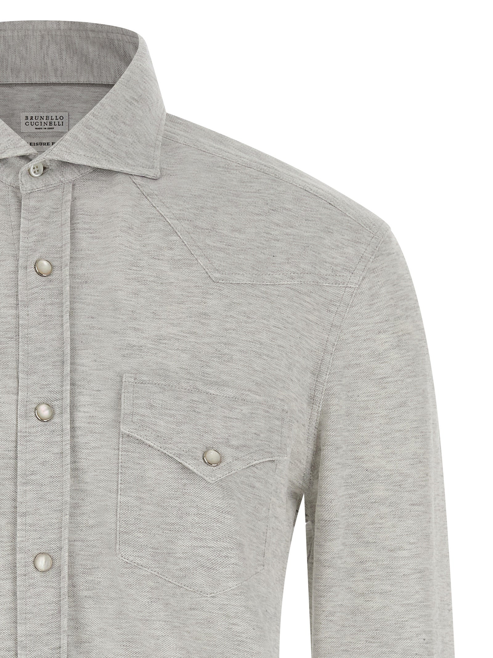 Brunello Cucinelli Men Piqué Cotton Shirt BRUNELLO CUCINELLI