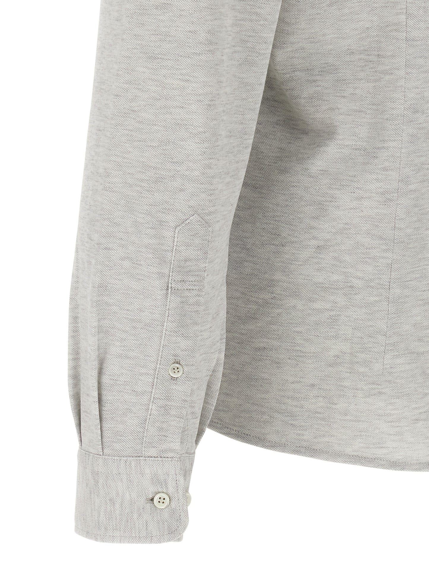 Brunello Cucinelli Men Piqué Cotton Shirt BRUNELLO CUCINELLI