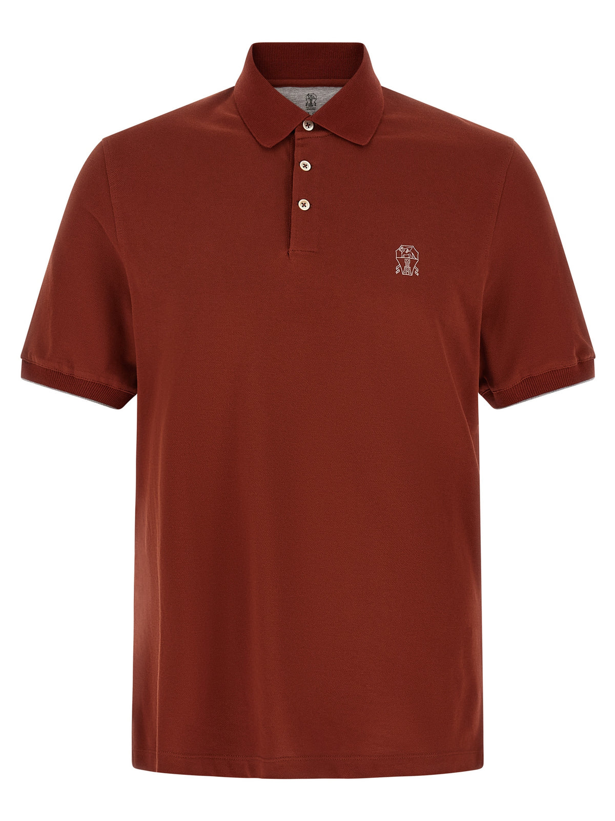 Brunello Cucinelli Men Logo Embroidery Polo Shirt BRUNELLO CUCINELLI