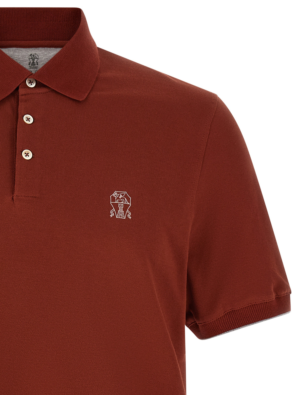 Brunello Cucinelli Men Logo Embroidery Polo Shirt BRUNELLO CUCINELLI