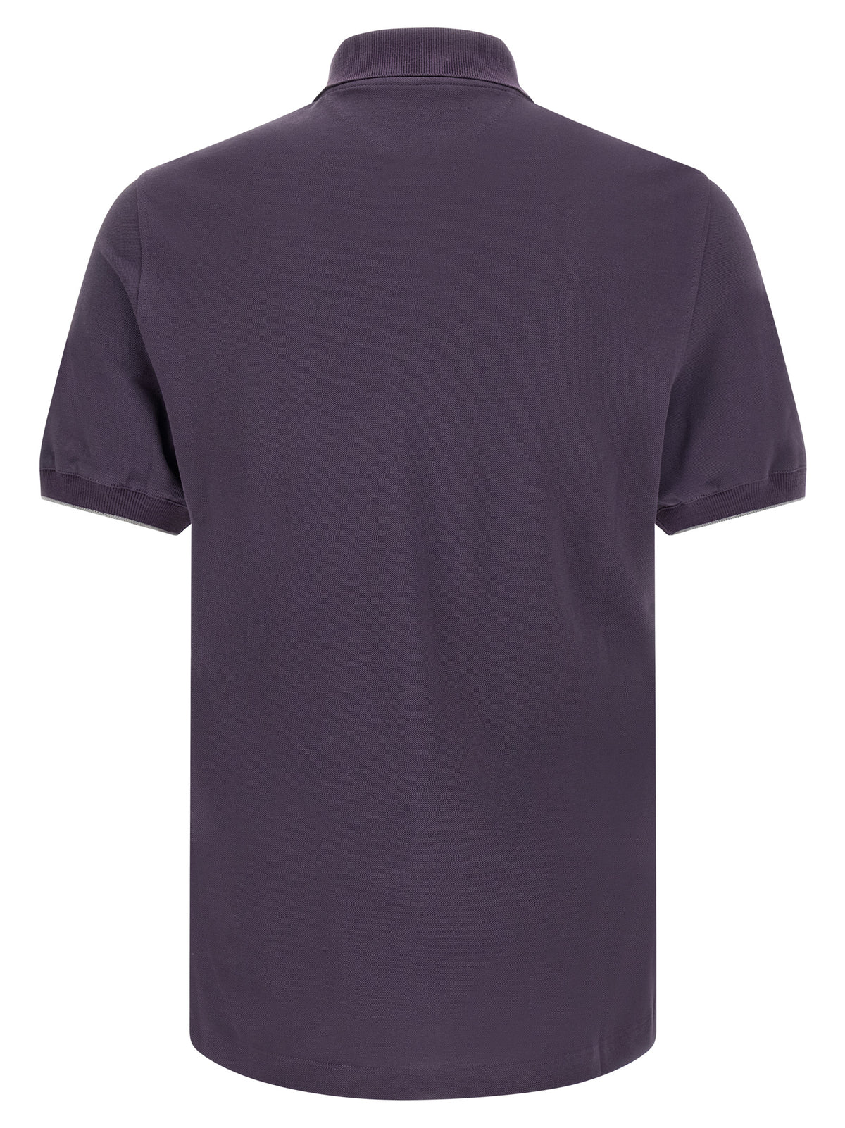 Brunello Cucinelli Men Purple Logo Embroidery Polo Shirt BRUNELLO CUCINELLI