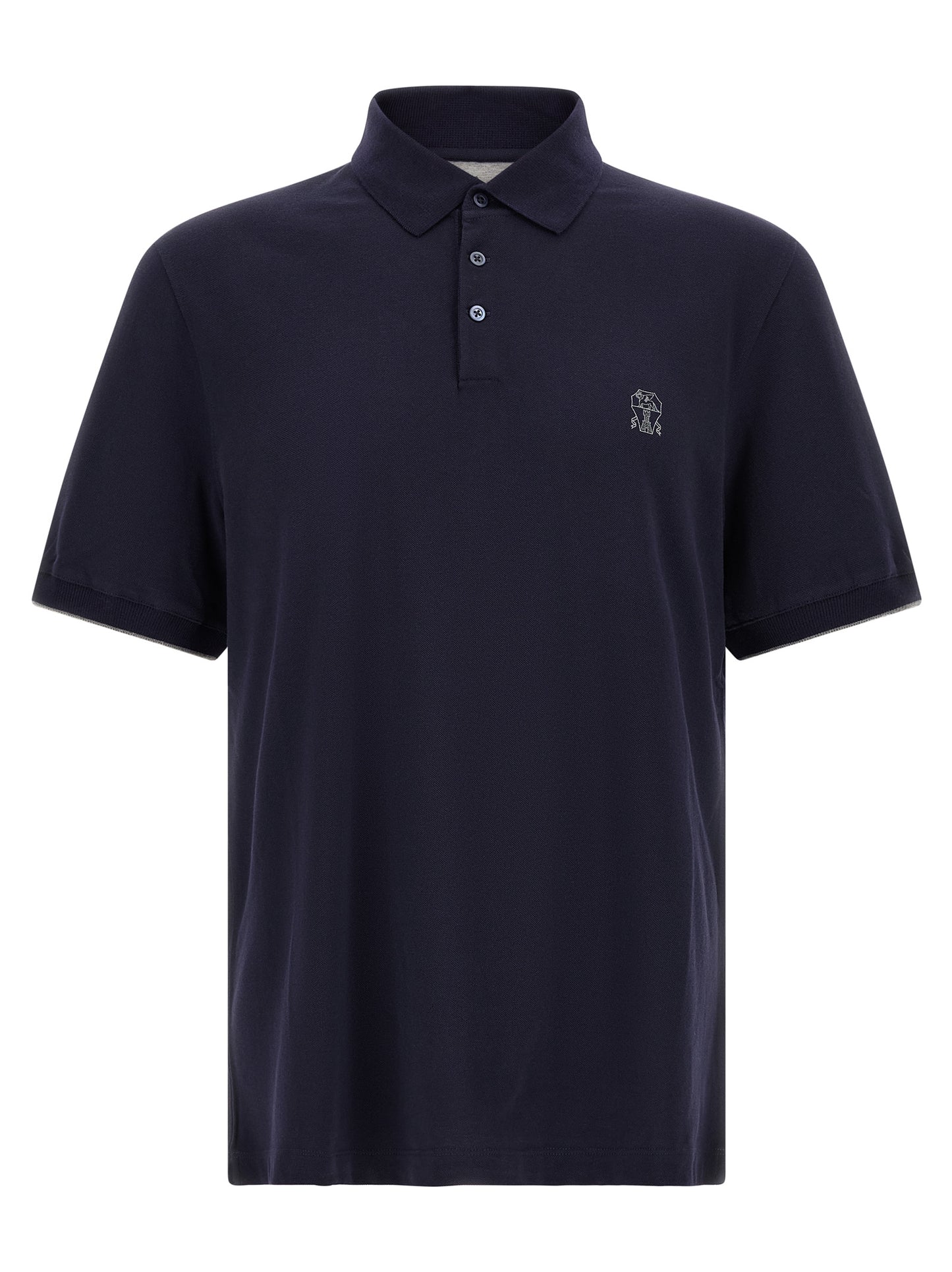 Brunello Cucinelli Men Logo Piqué Polo Shirt BRUNELLO CUCINELLI