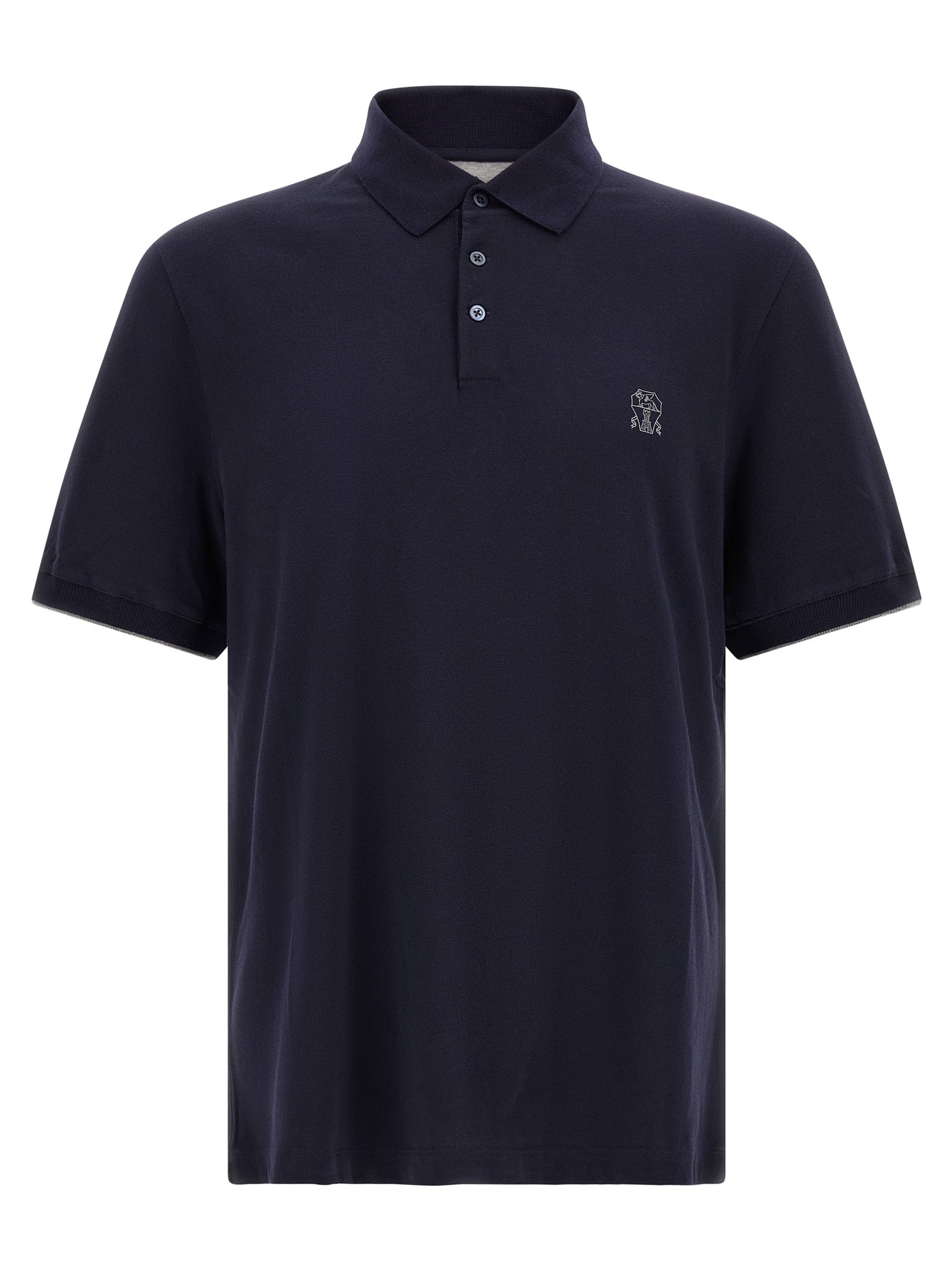 Brunello Cucinelli Men Logo Piqué Polo Shirt BRUNELLO CUCINELLI