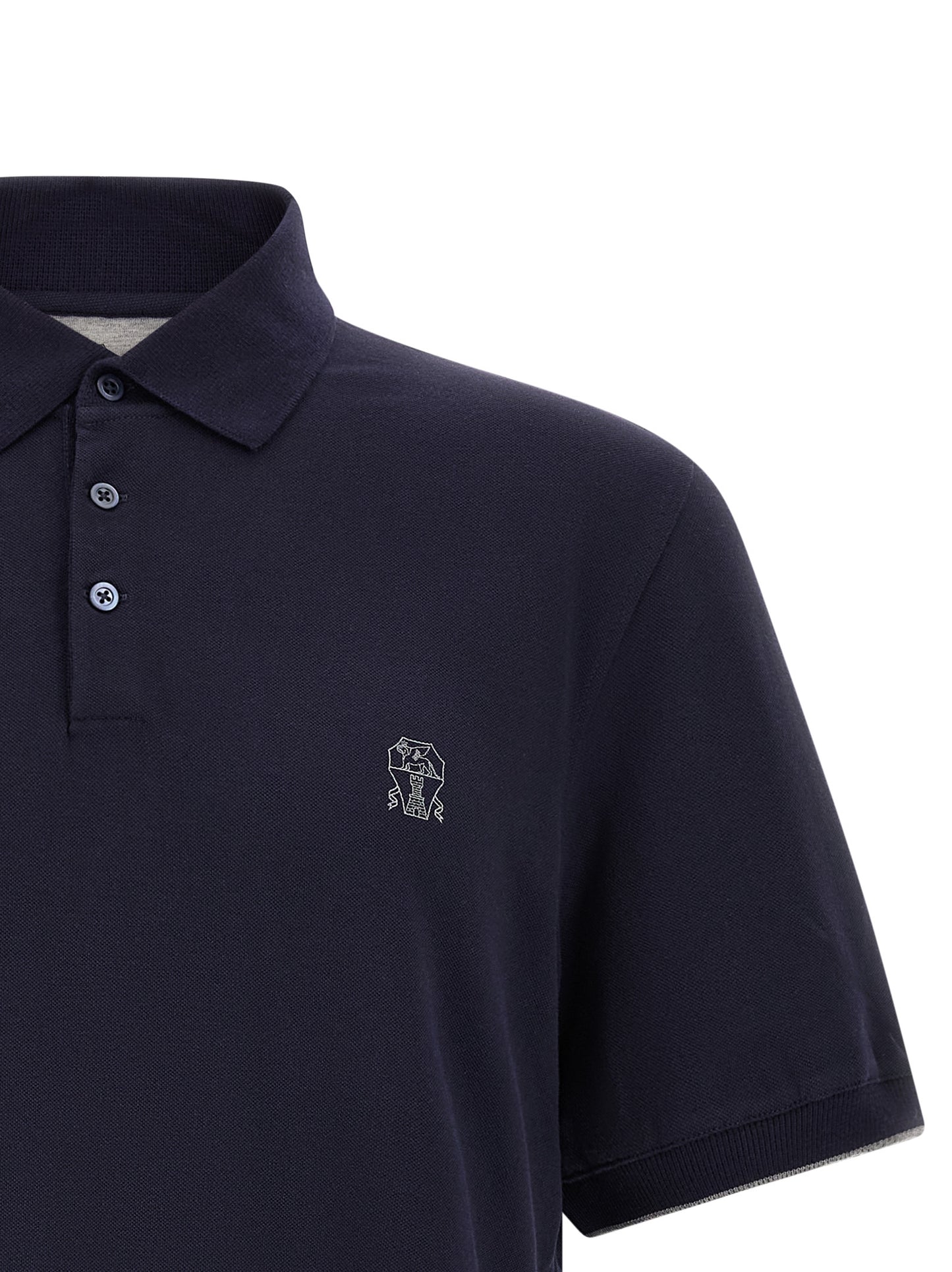 Brunello Cucinelli Men Logo Piqué Polo Shirt BRUNELLO CUCINELLI
