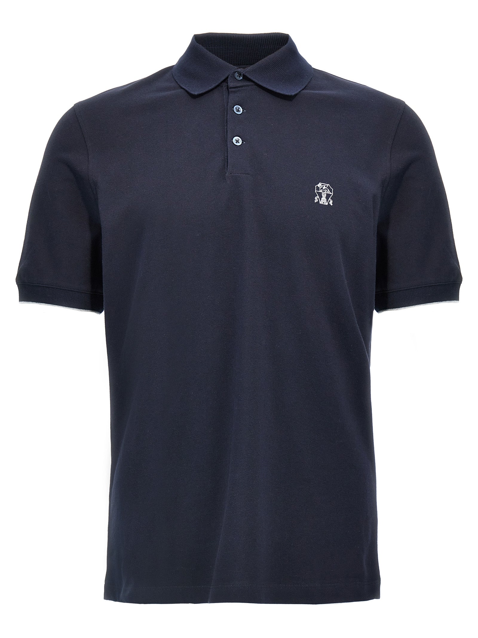 Brunello Cucinelli Men Logo Piqué Polo Shirt BRUNELLO CUCINELLI
