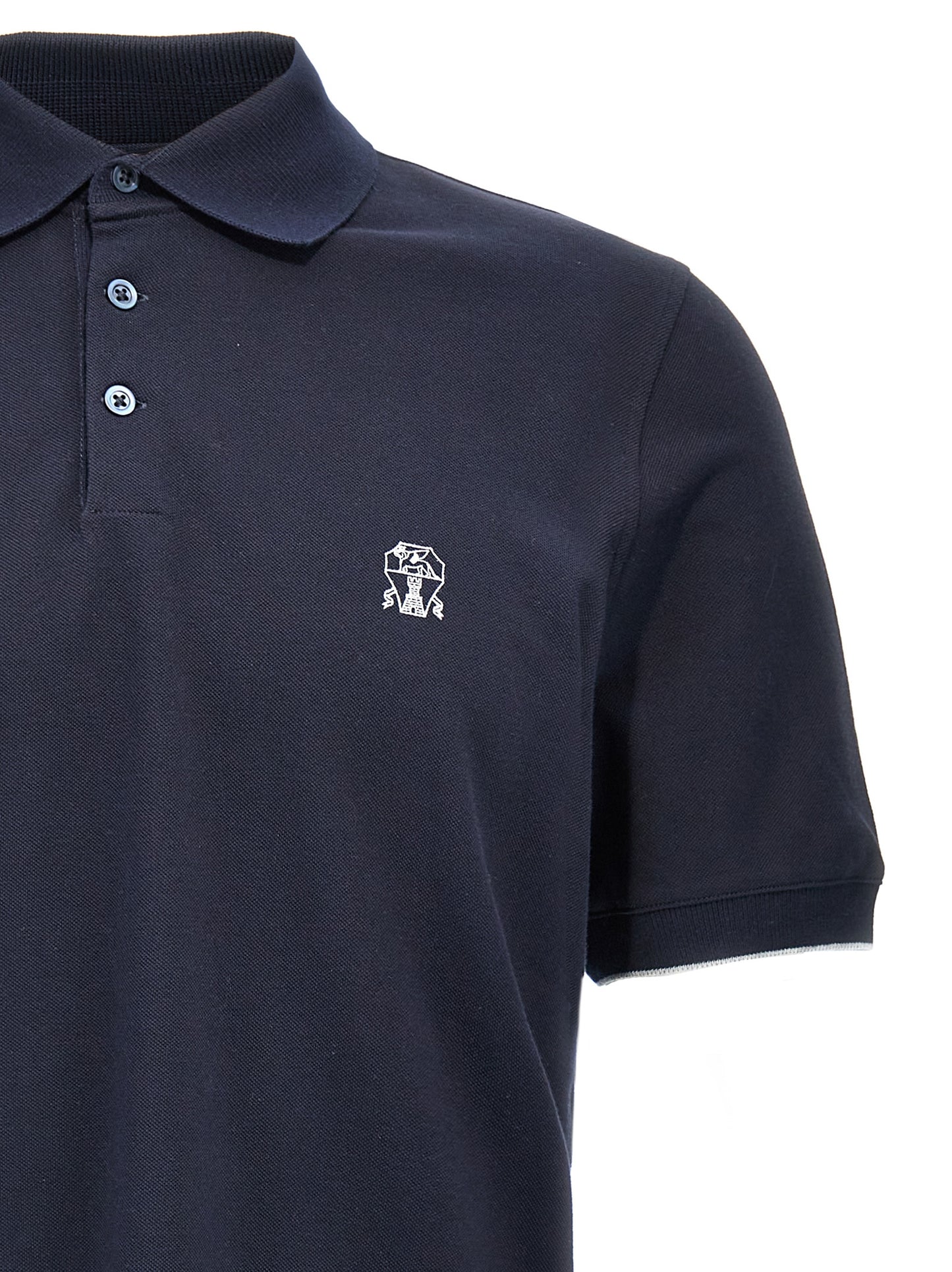 Brunello Cucinelli Men Logo Piqué Polo Shirt BRUNELLO CUCINELLI