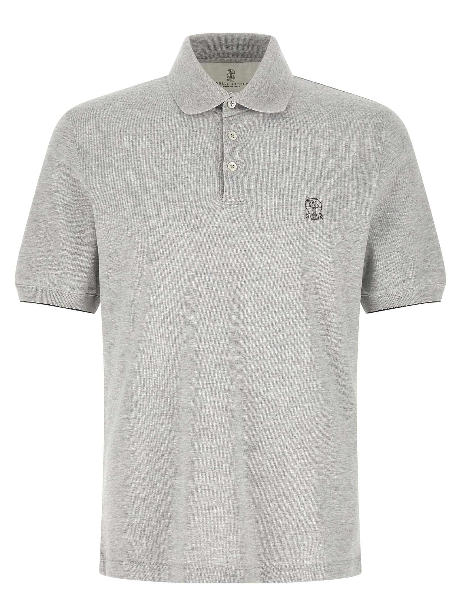 Brunello Cucinelli Men Logo Piqué Polo Shirt BRUNELLO CUCINELLI