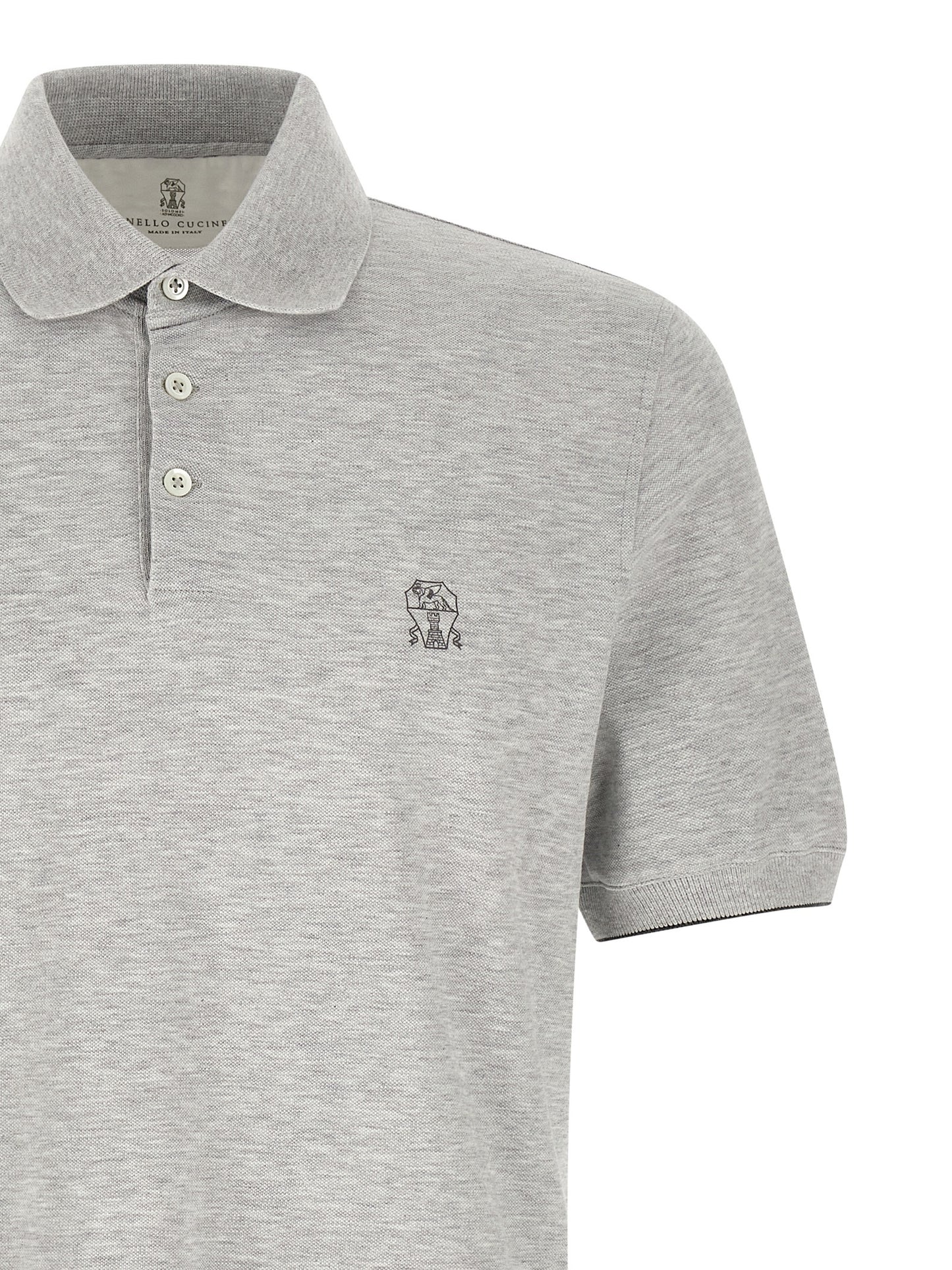 Brunello Cucinelli Men Logo Piqué Polo Shirt BRUNELLO CUCINELLI