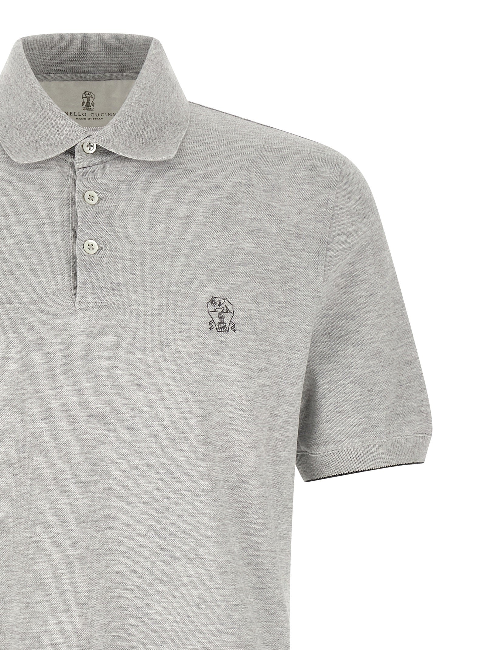 Brunello Cucinelli Men Logo Piqué Polo Shirt BRUNELLO CUCINELLI