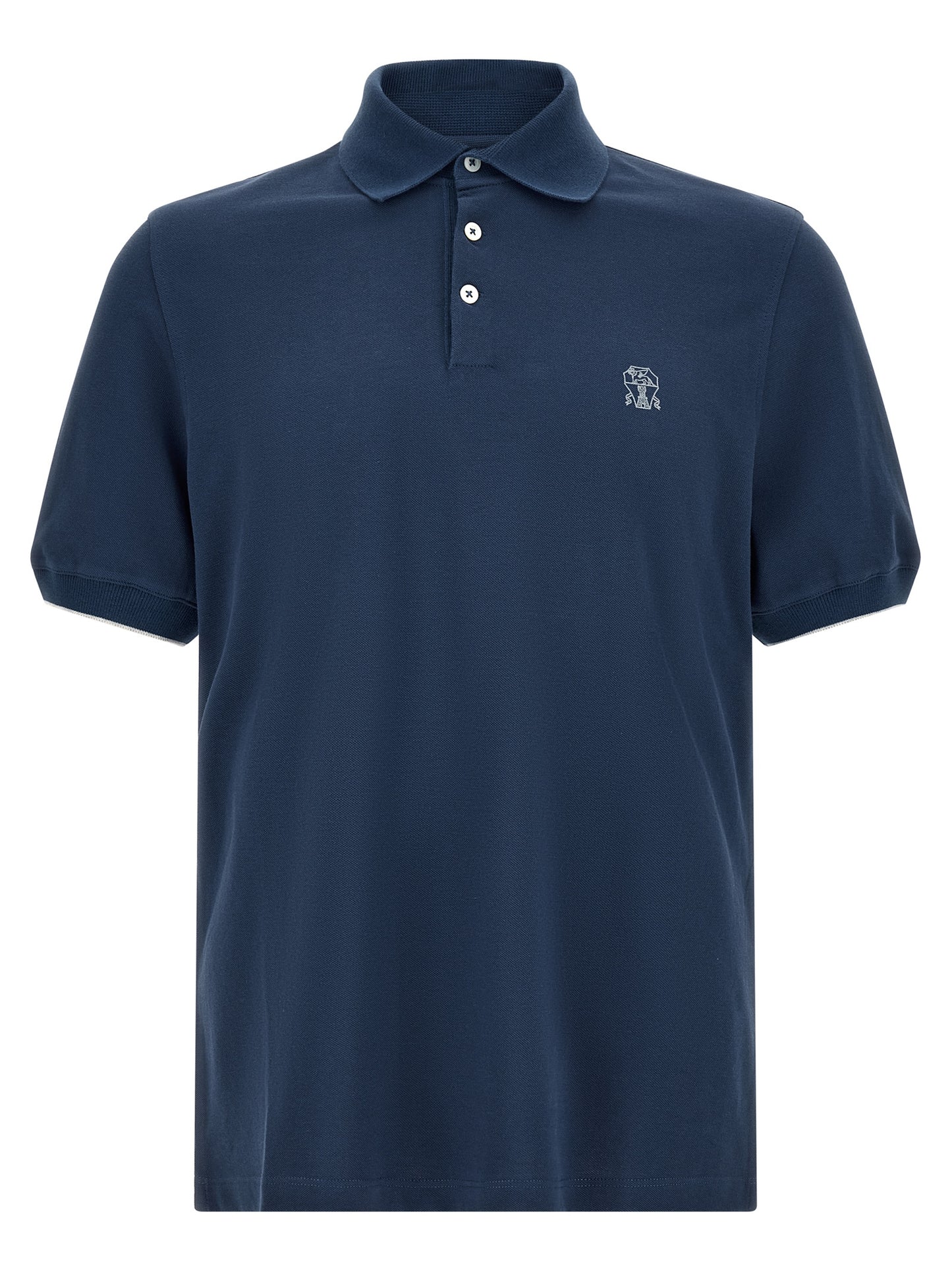 Brunello Cucinelli Men Logo Piqué Polo Shirt BRUNELLO CUCINELLI