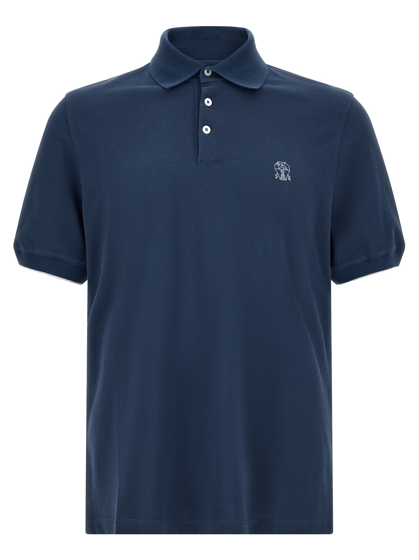 Brunello Cucinelli Men Logo Piqué Polo Shirt BRUNELLO CUCINELLI