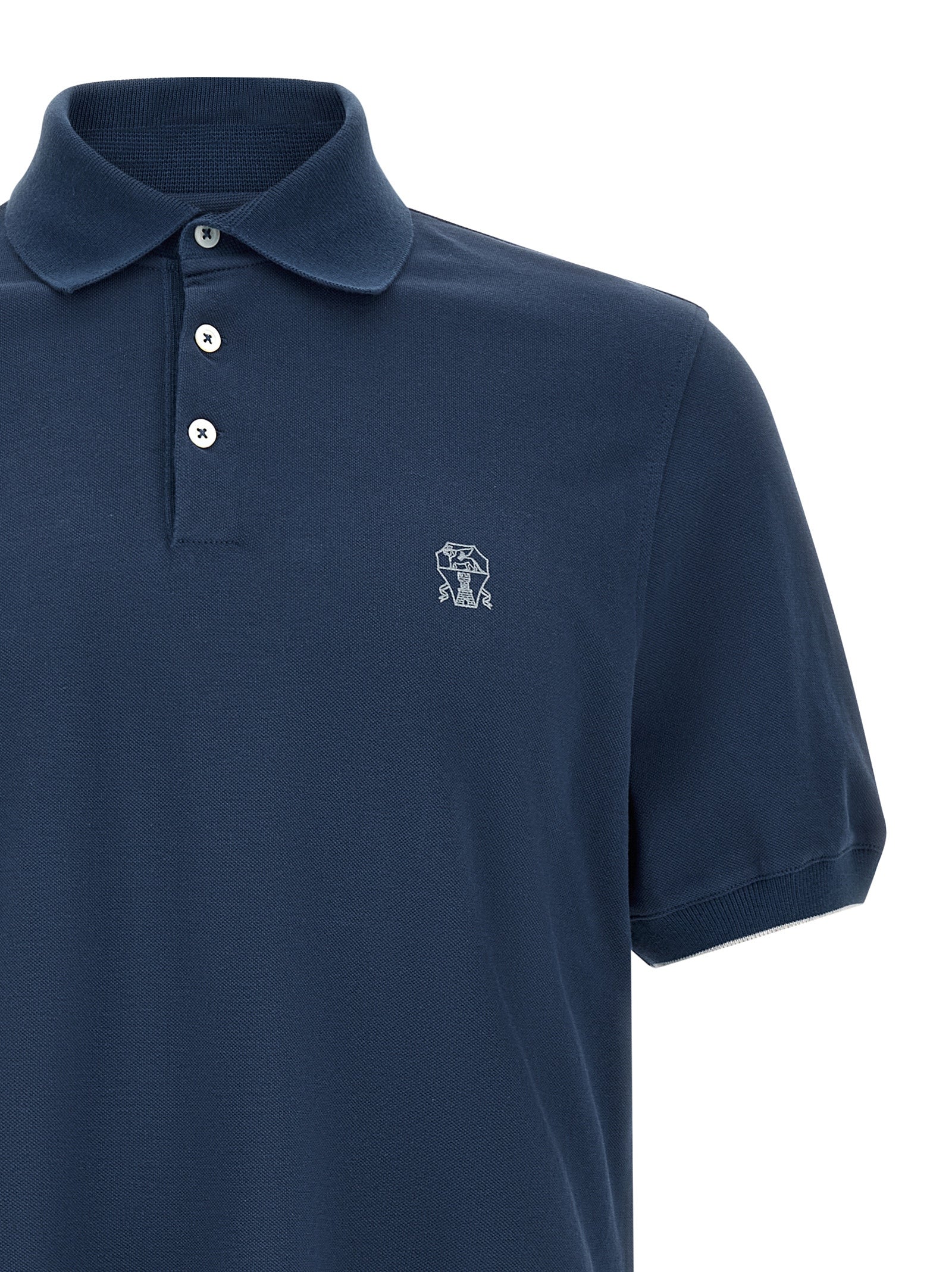 Brunello Cucinelli Men Logo Piqué Polo Shirt BRUNELLO CUCINELLI