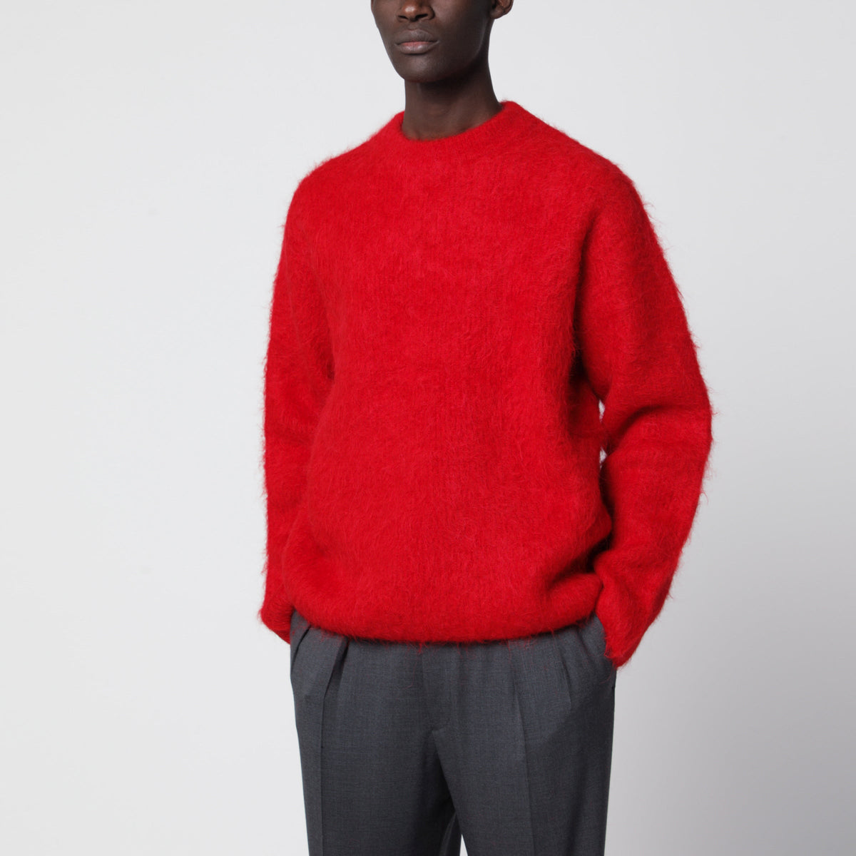 Sefr Red Crew-Neck Sweater In Alpaca Blend Men SEFR