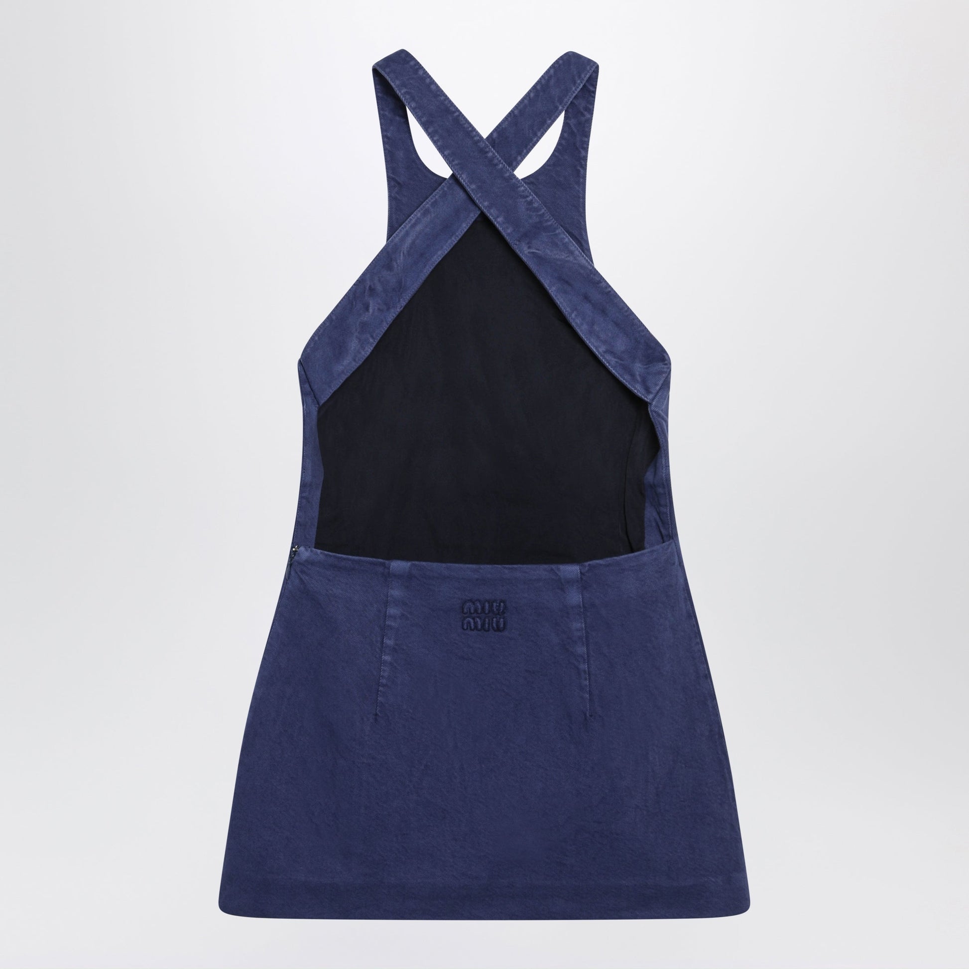 Miu Miu Short Ink-Colored Gabardine Dress Women MIU MIU
