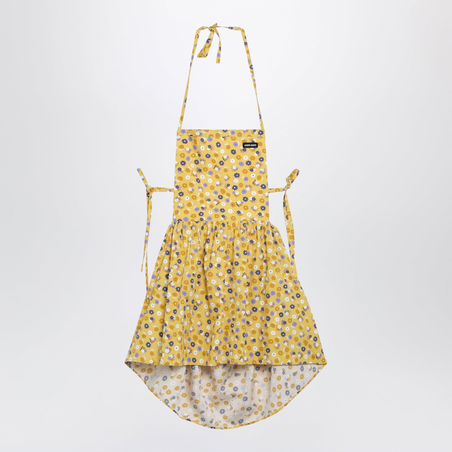 Miu Miu Floral Cotton Poplin Dress In Yellow And Purple Women MIU MIU