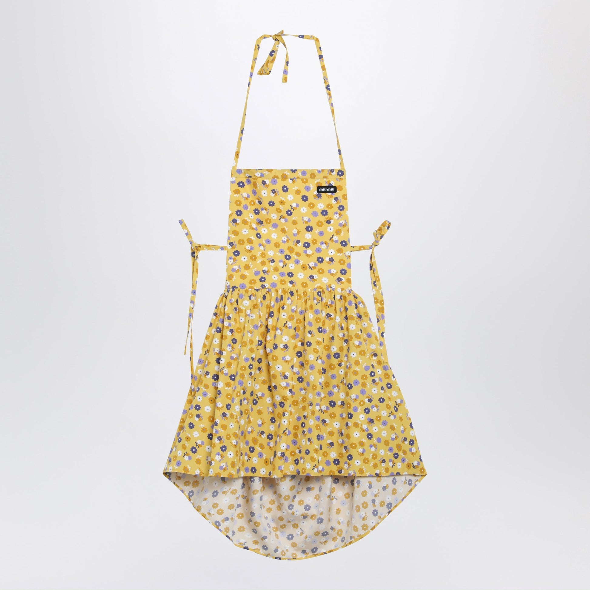 Miu Miu Floral Cotton Poplin Dress In Yellow And Purple Women MIU MIU