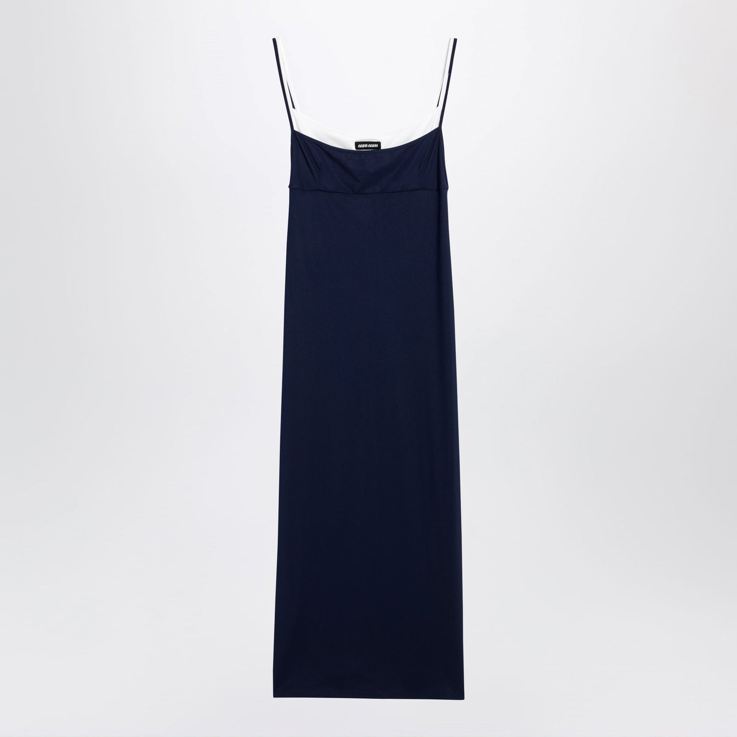 Miu Miu Blue Midi Dress In Stretch Jersey Women MIU MIU