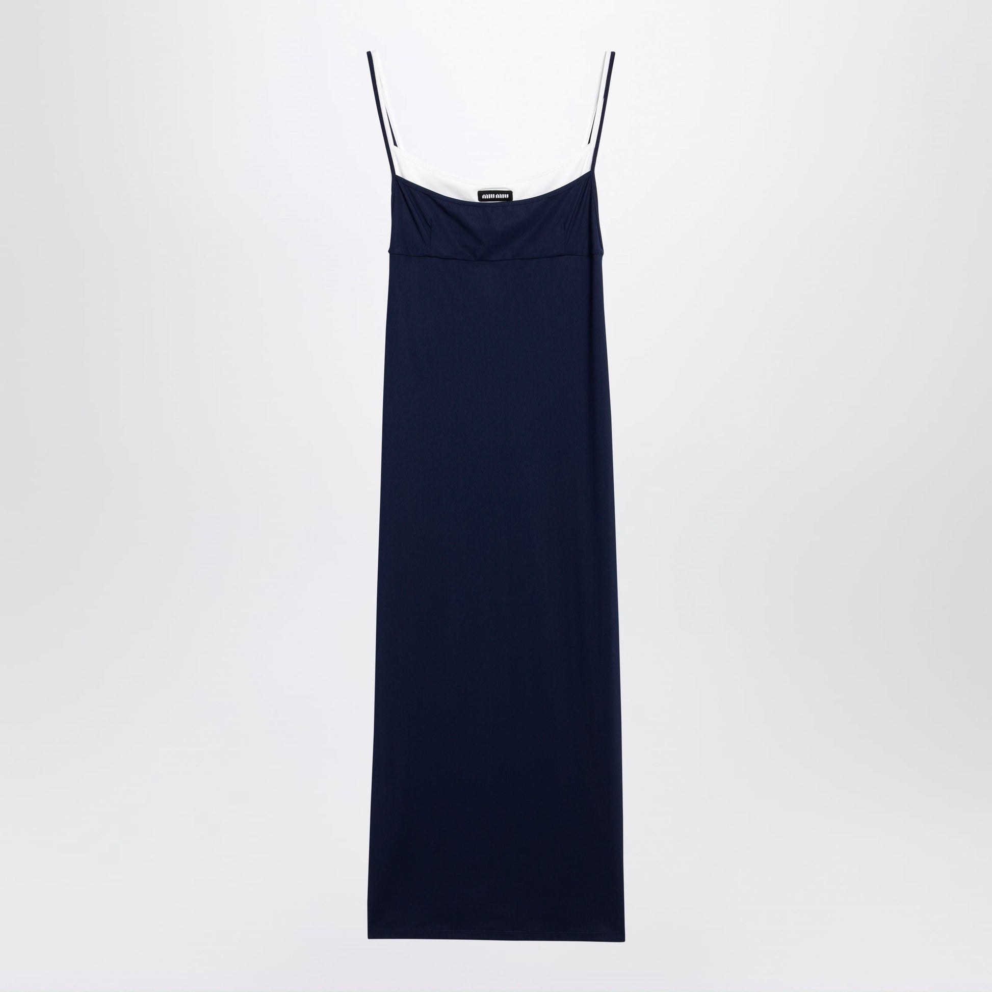 Miu Miu Blue Midi Dress In Stretch Jersey Women MIU MIU