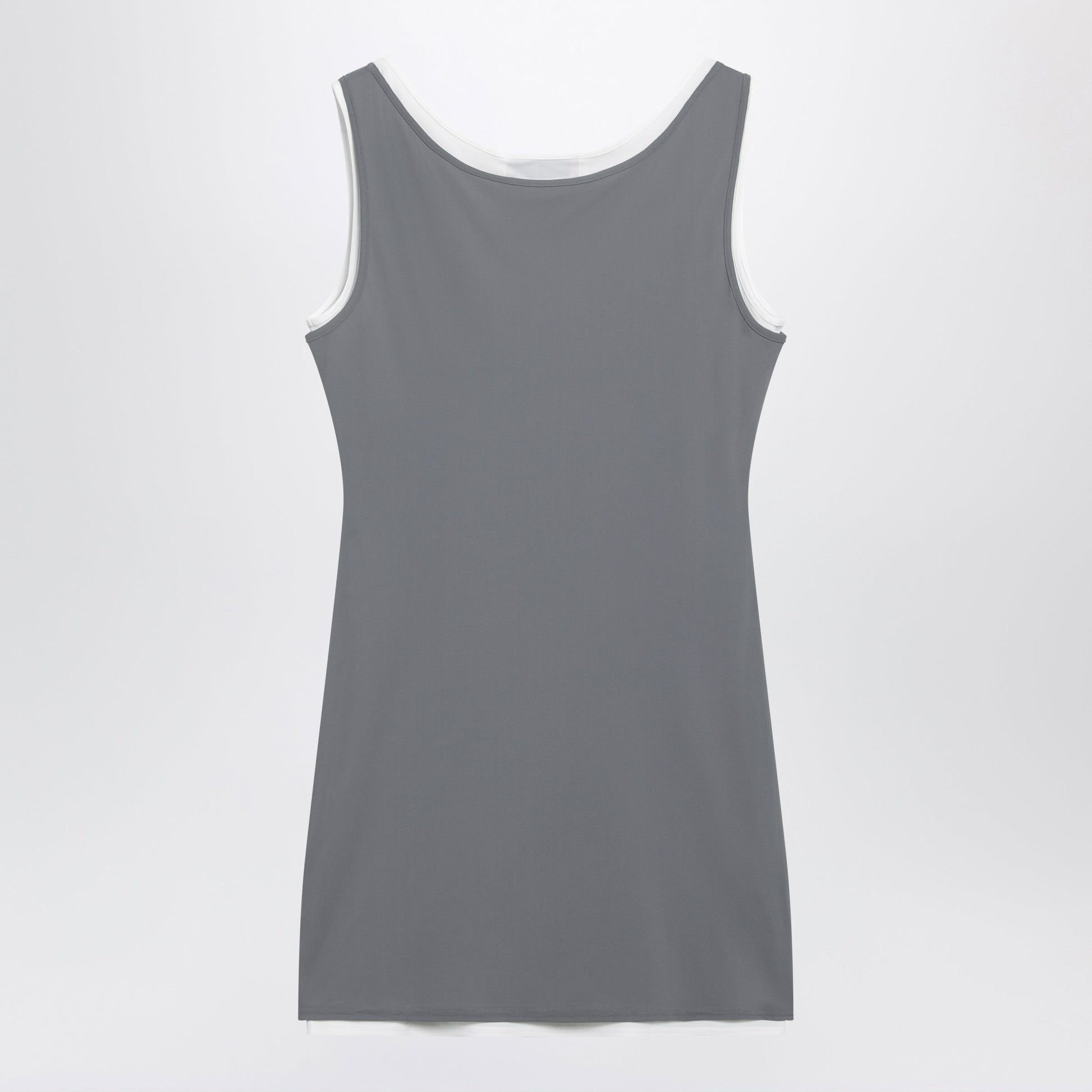 Miu Miu Short Stretch Jersey Dress In Steel Women MIU MIU