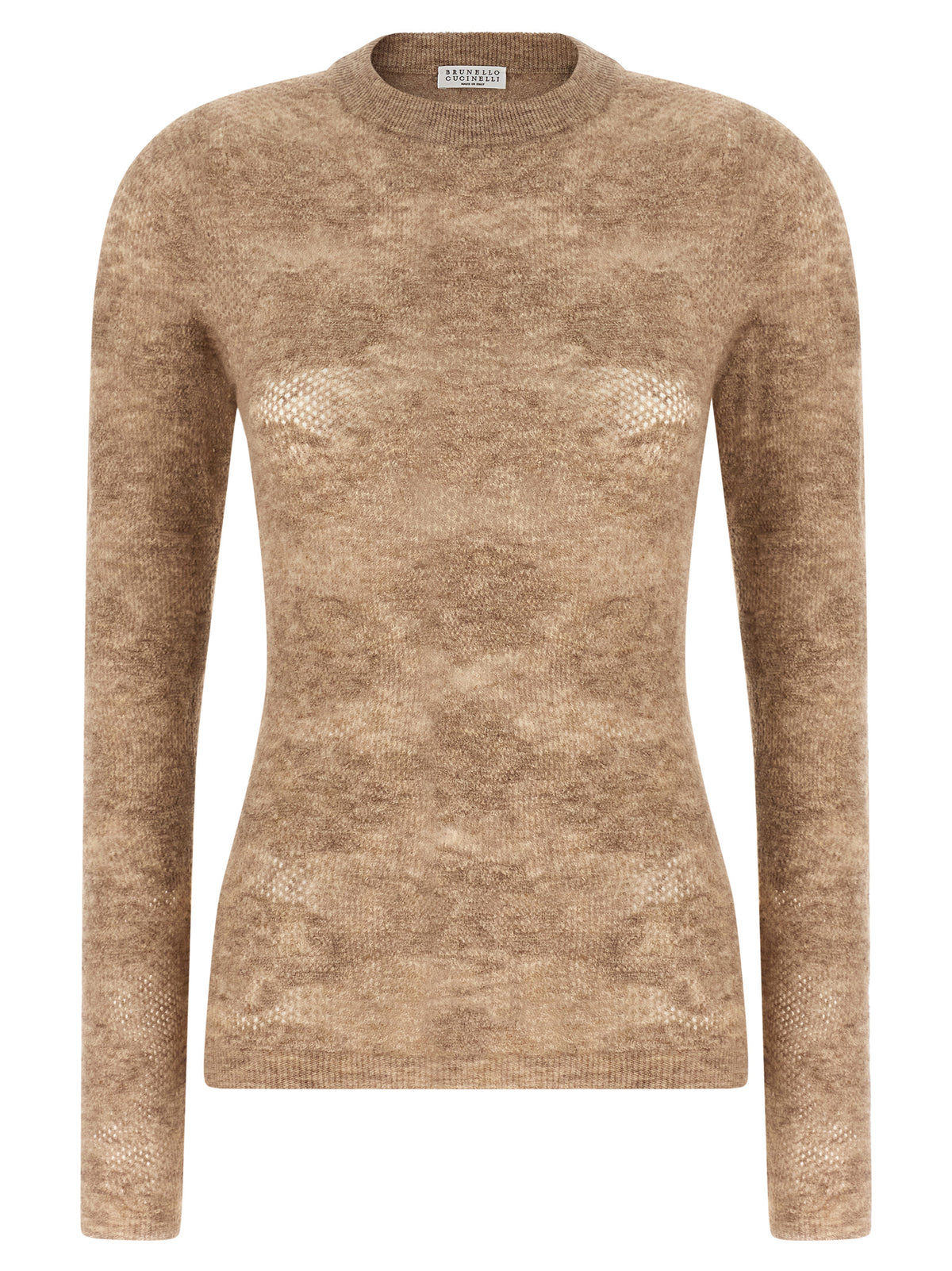 Brunello Cucinelli Women Beige 'Flower Lace' Sweater BRUNELLO CUCINELLI