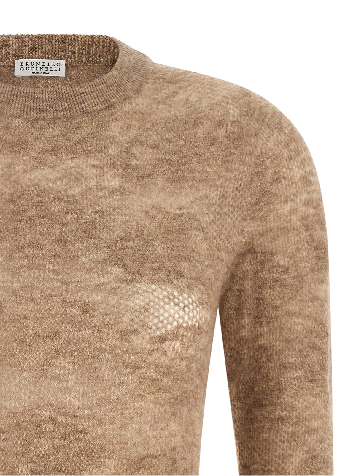 Brunello Cucinelli Women Beige 'Flower Lace' Sweater BRUNELLO CUCINELLI