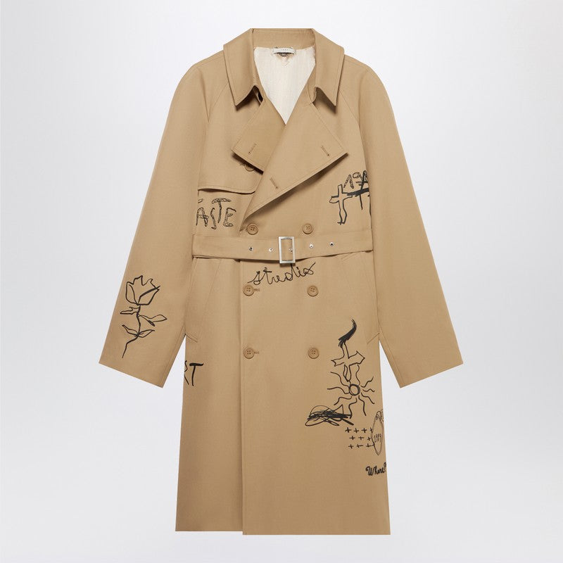 1989 Studio Embroidered Trench Scribble Men