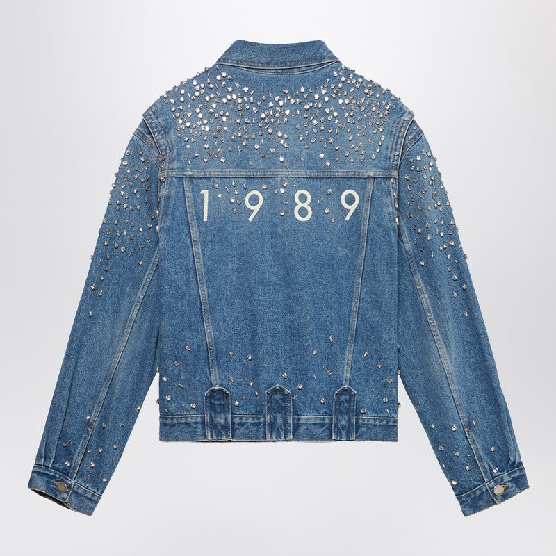 1989 Studio Denim Trucker Jacket Crystals Blue Men