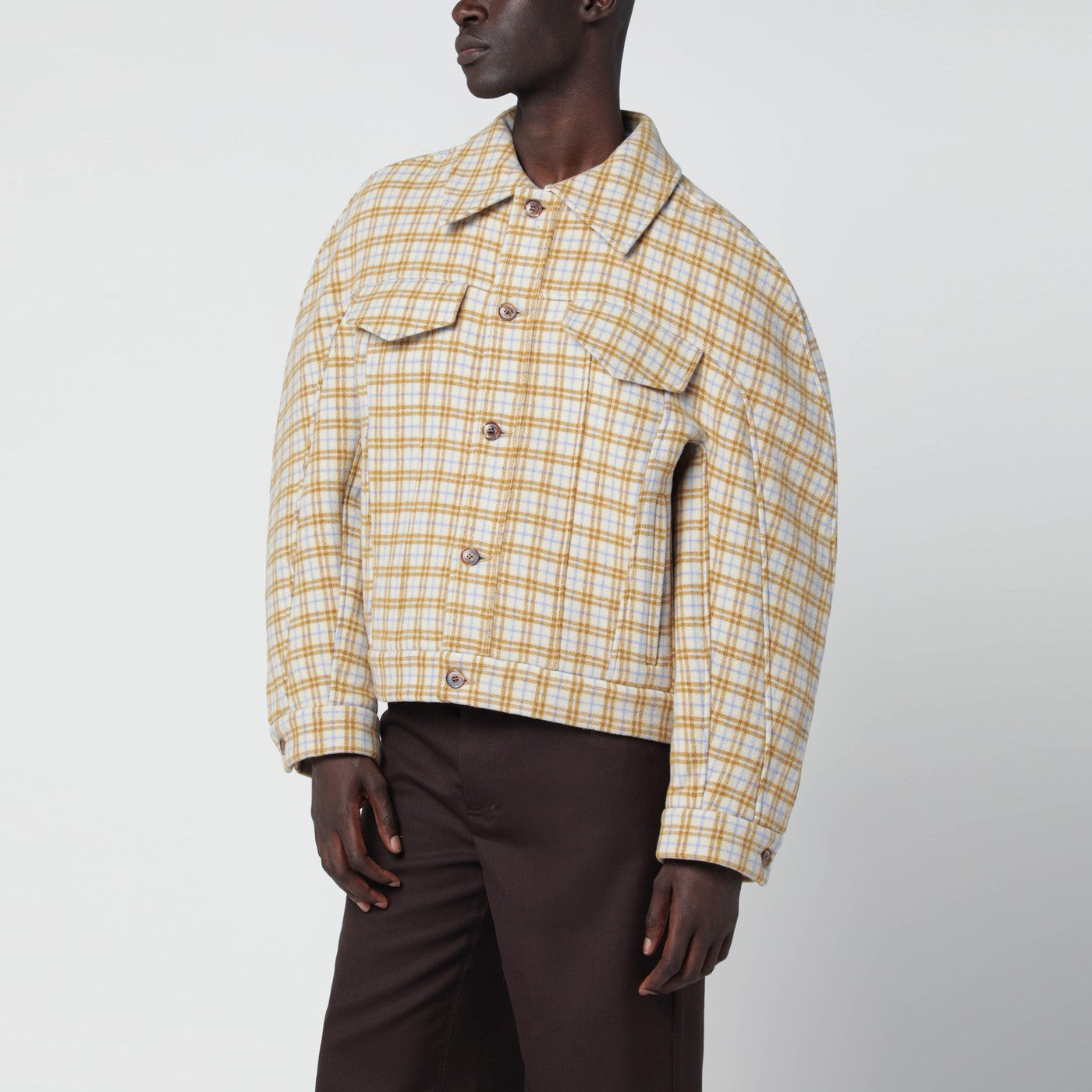 Sefr Matthieu Jacket In Checked Wool Cloth Men SEFR