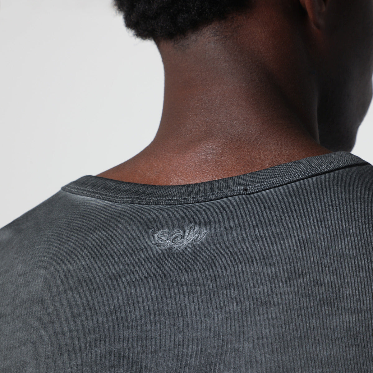 Sefr Black Washed-Effect Mauro Organic Cotton T-Shirt Men SEFR
