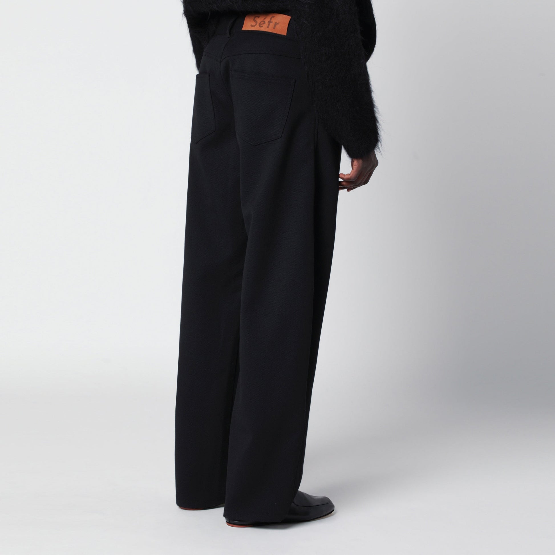 Sefr Oktai Black Trousers In Wool Blend Men SEFR