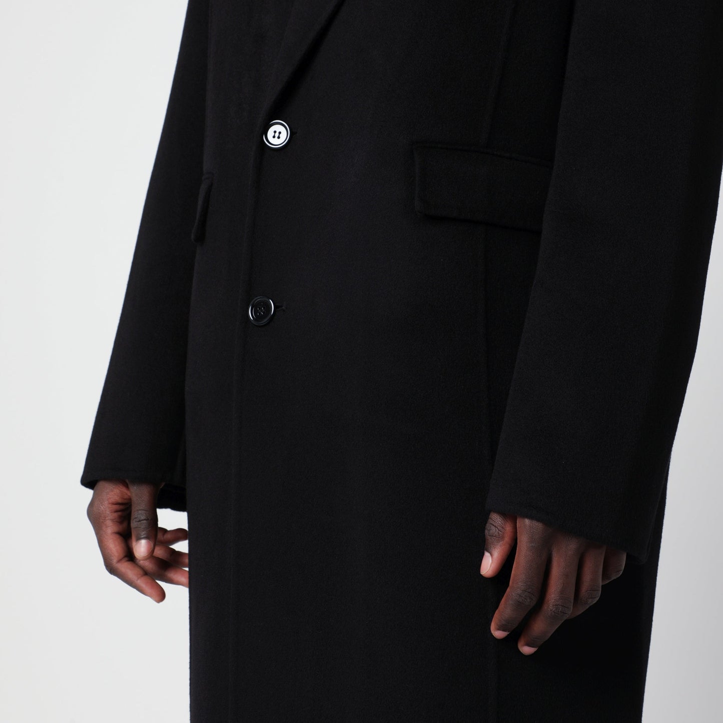 Sefr Long Black Wool And Cashmere Coat Men SEFR