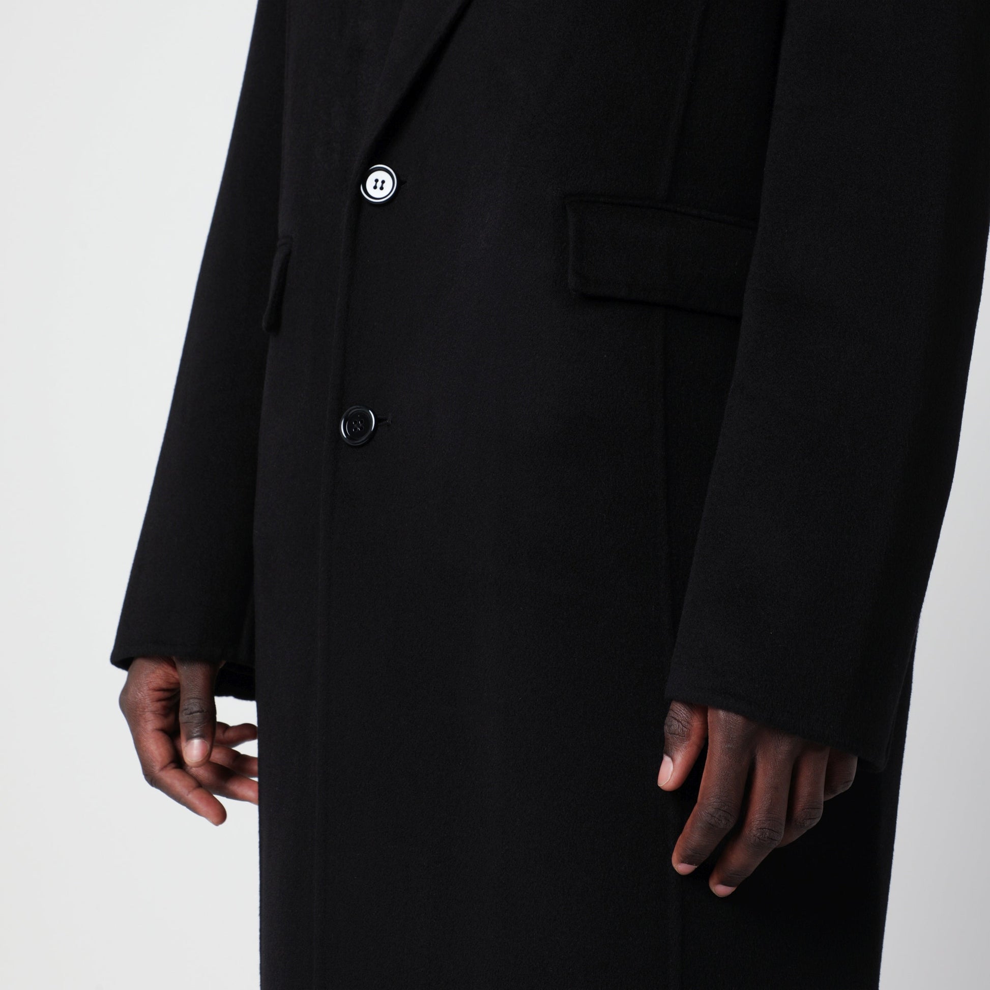 Sefr Long Black Wool And Cashmere Coat Men SEFR