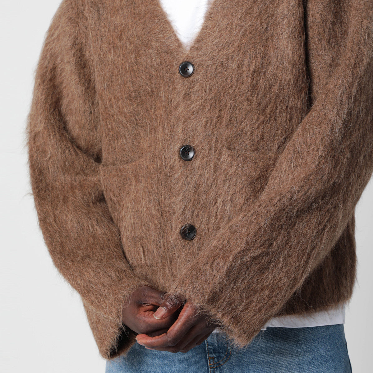 Sefr Taupe Cardigan In Alpaca Blend Men SEFR